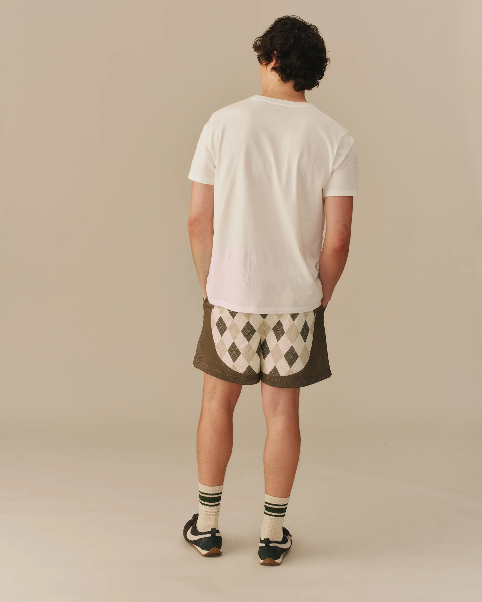 Men's Mesh Argyle Soccer Short Olive - Image 4