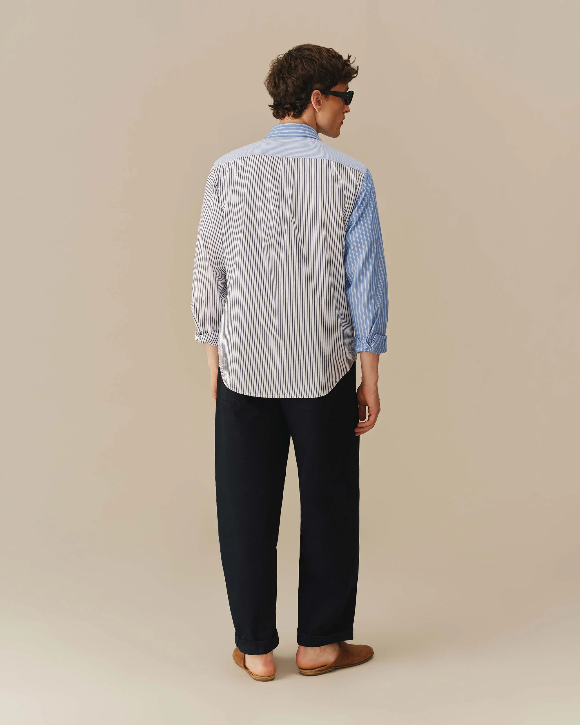 Men's Mixed Stripe Button Down Blue - Image 5