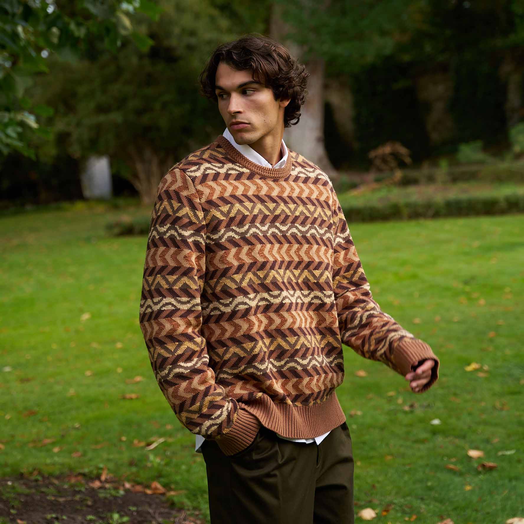 Multi Stripe Sweater Brown Multi - Image 2
