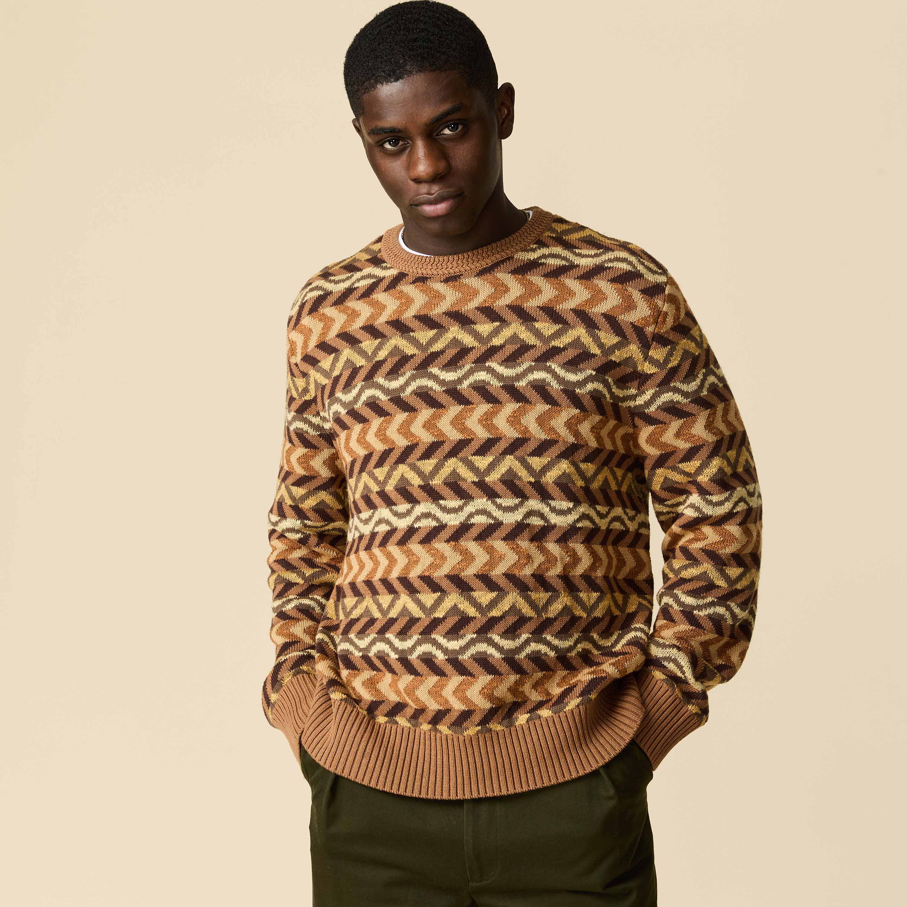 Multi Stripe Sweater Brown Multi - Image 3