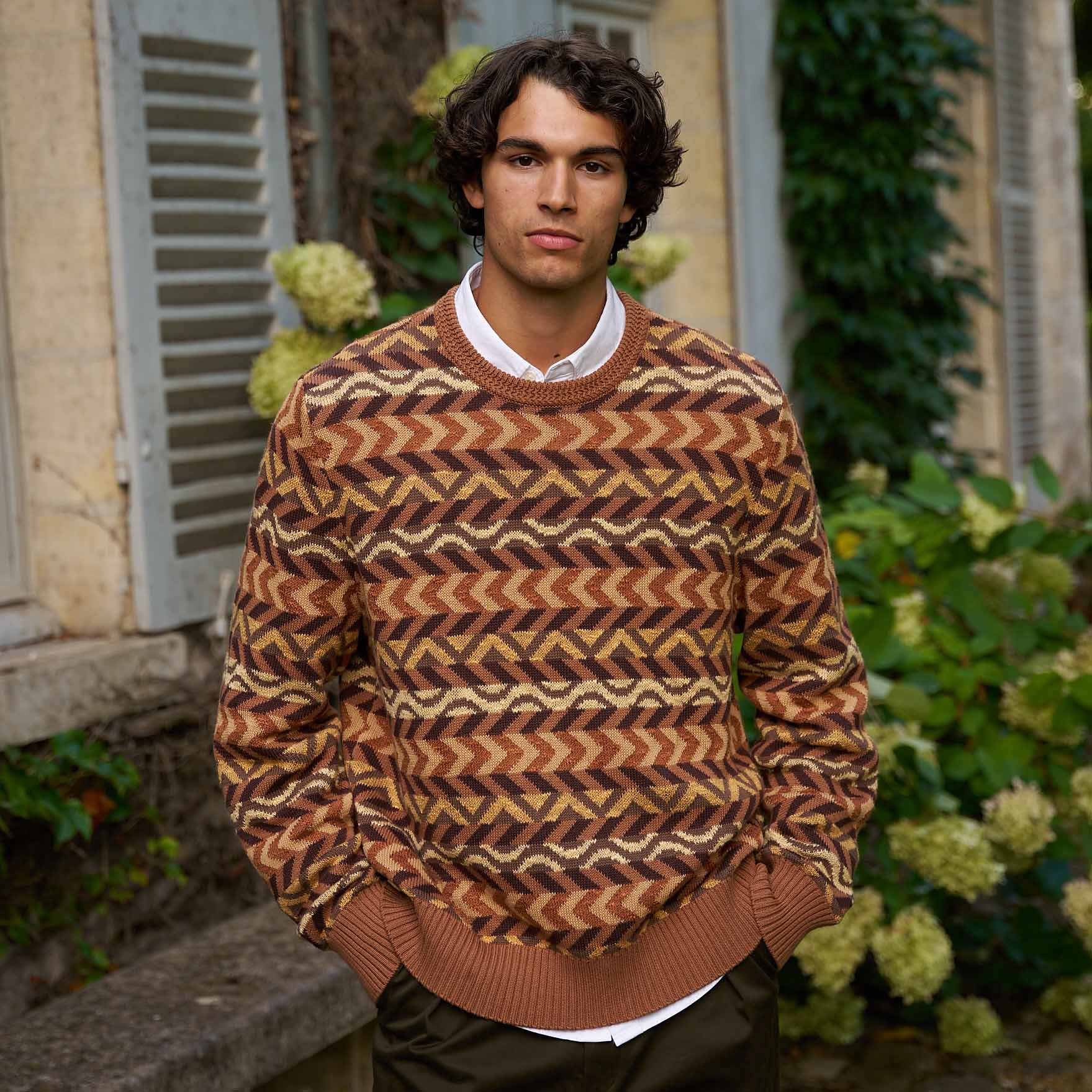 Multi Stripe Sweater Brown Multi - Image 4