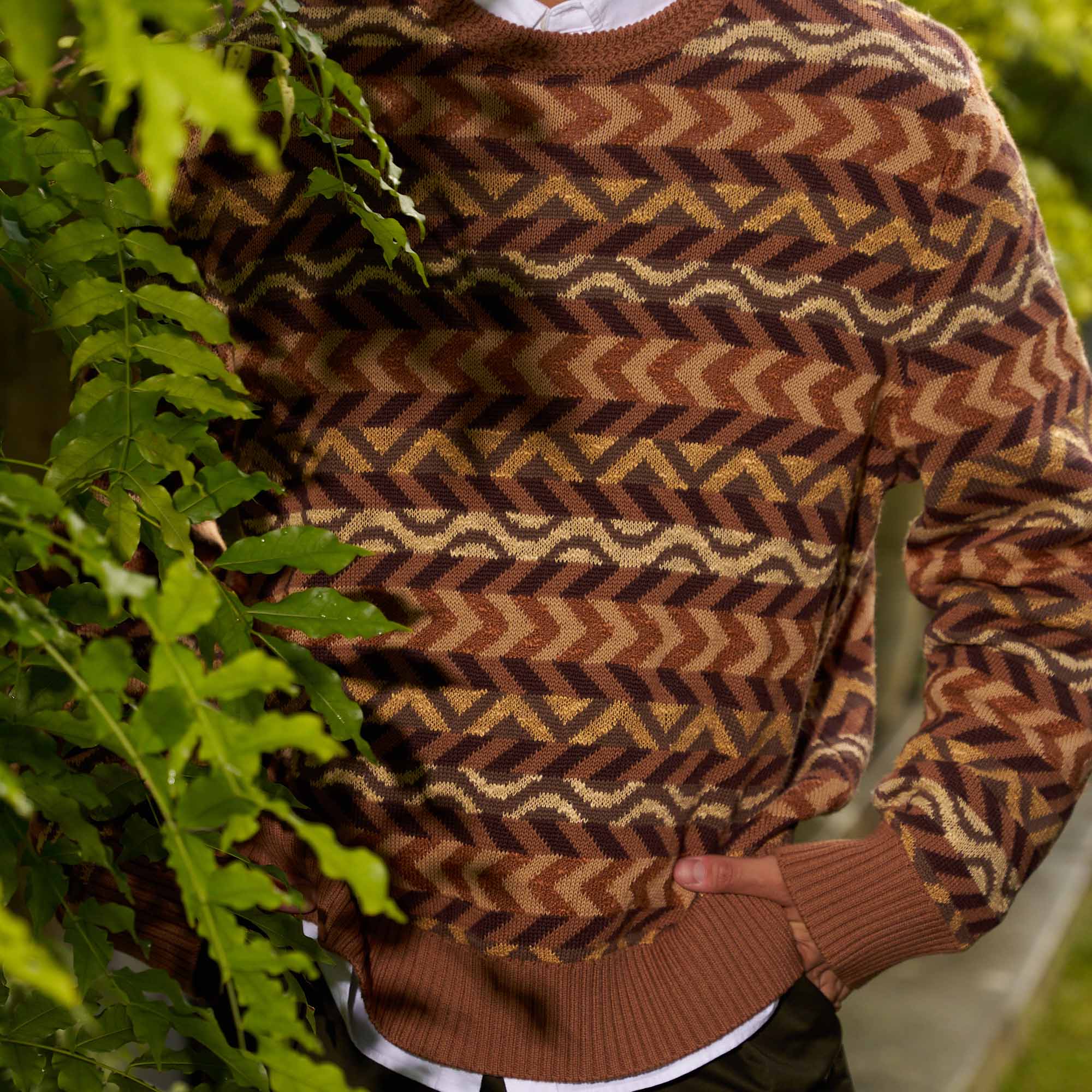 Multi Stripe Sweater Brown Multi - Image 6