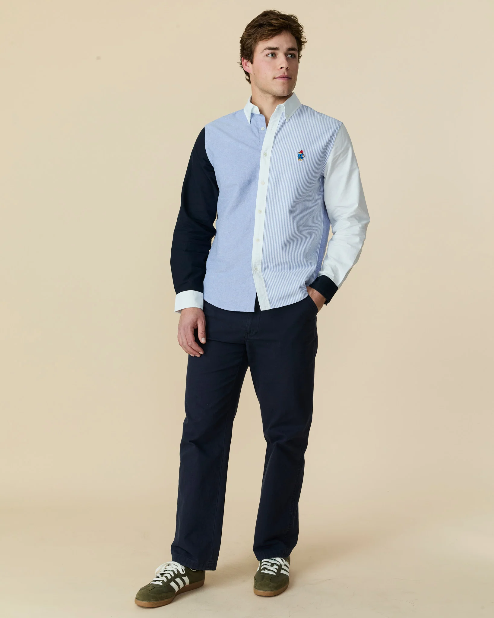 Paddington Oxford Color Block Button Down Blue Color Block - Image 3