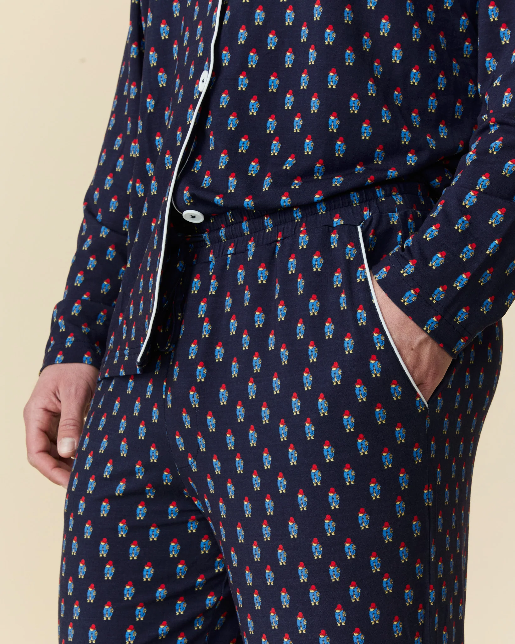 Men's Paddington Pajama Set Navy - Image 3