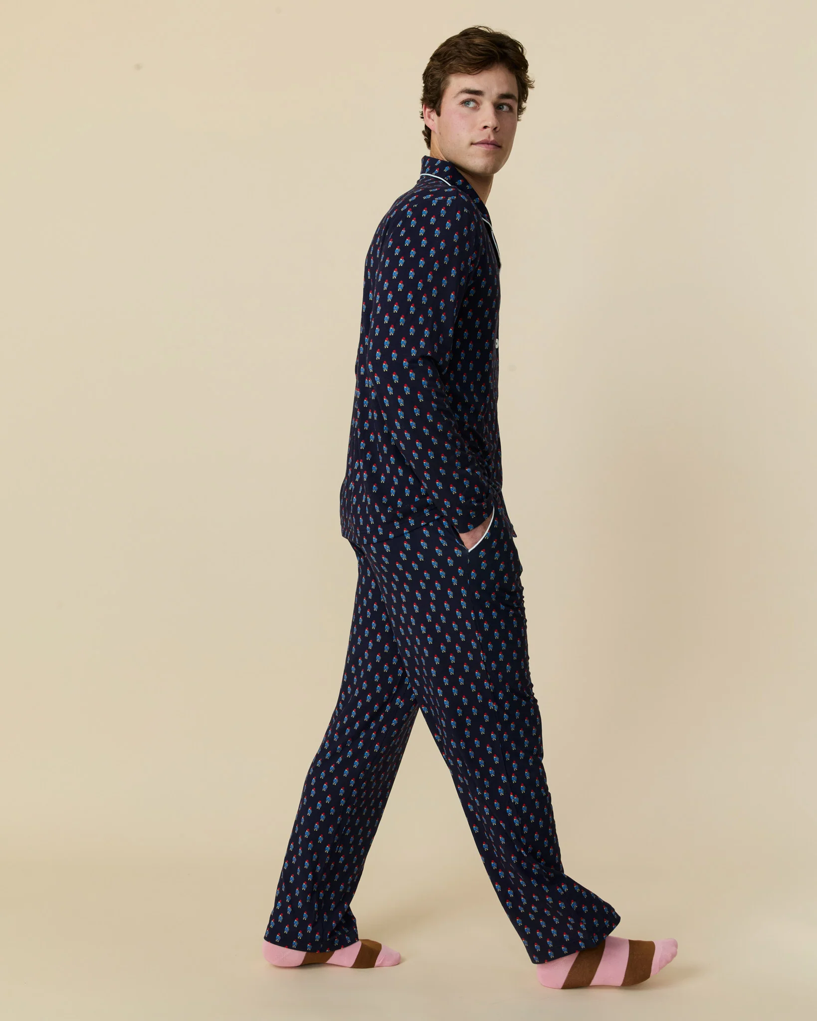Men's Paddington Pajama Set Navy - Image 6