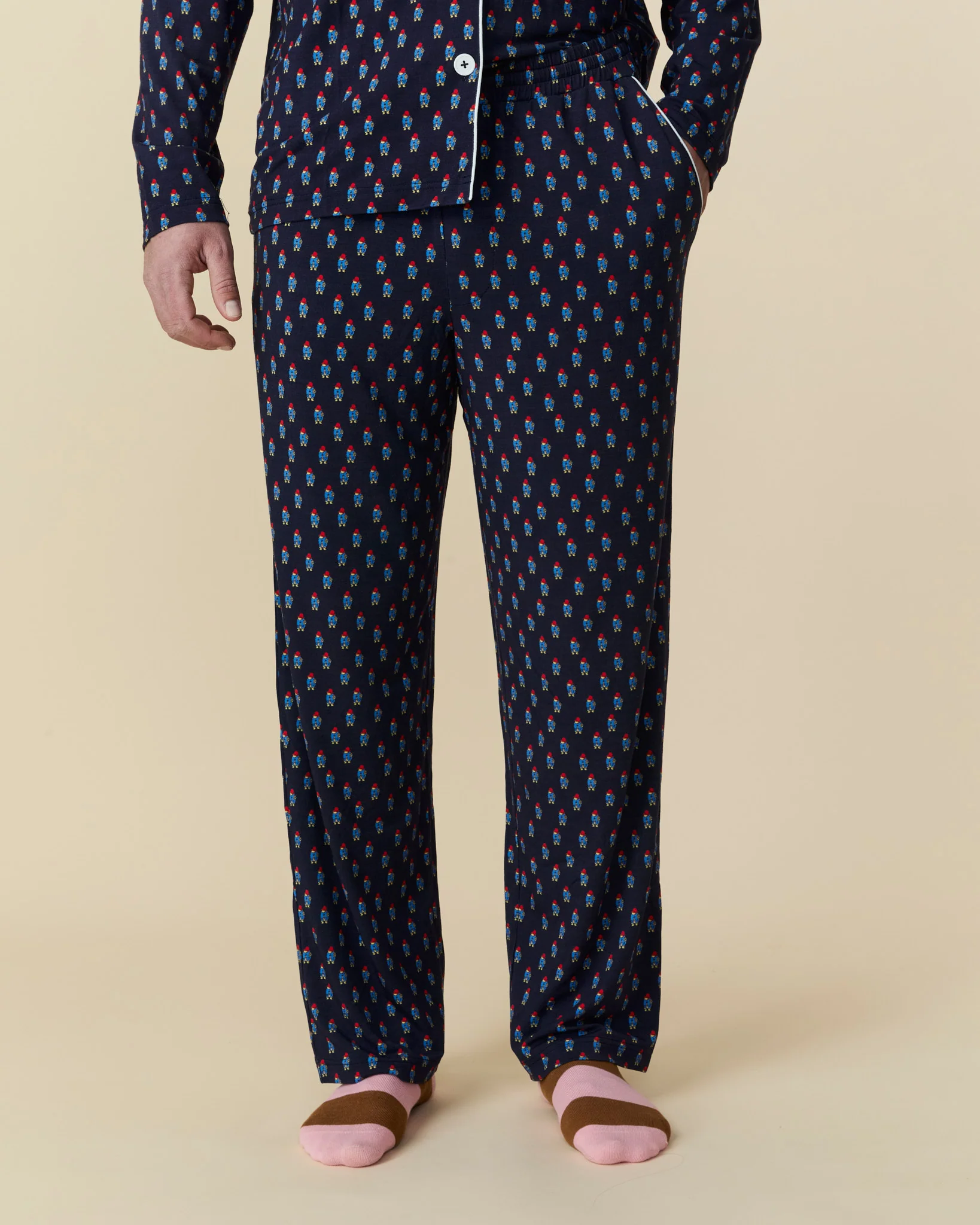 Men's Paddington Pajama Set Navy - Image 7