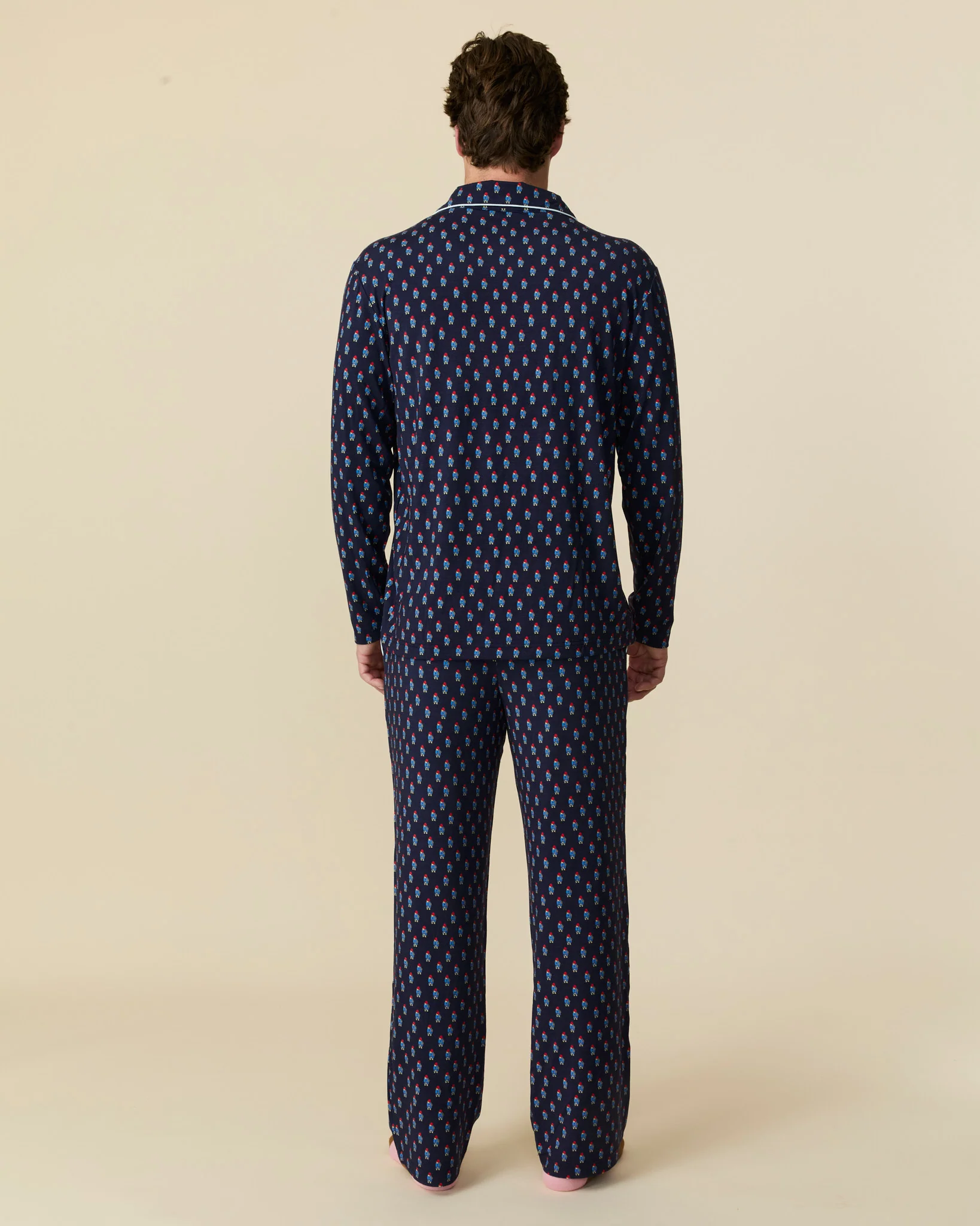 Men's Paddington Pajama Set Navy - Image 8