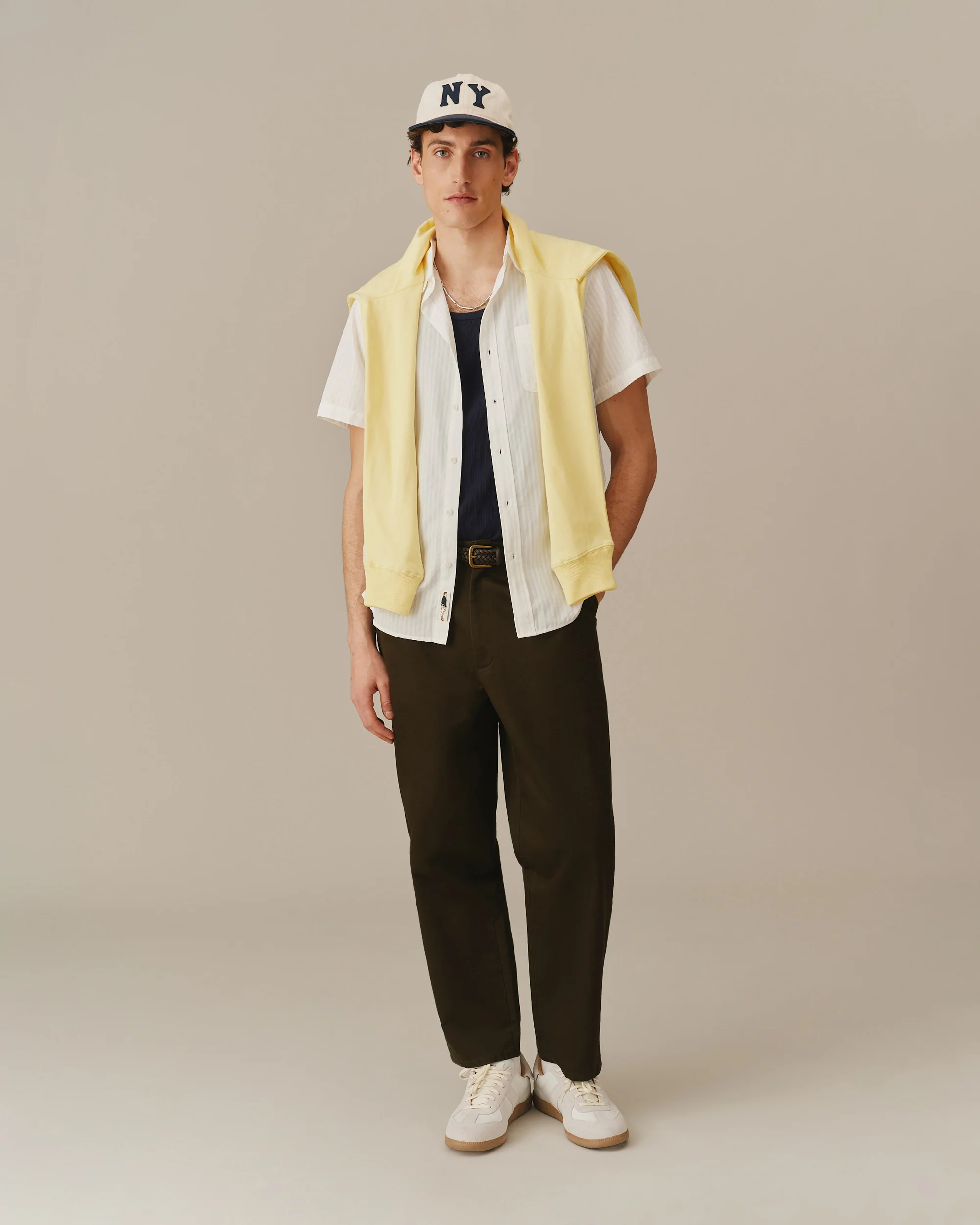 Men's Pastel Ribbon Stripe Shirt White - Image 3