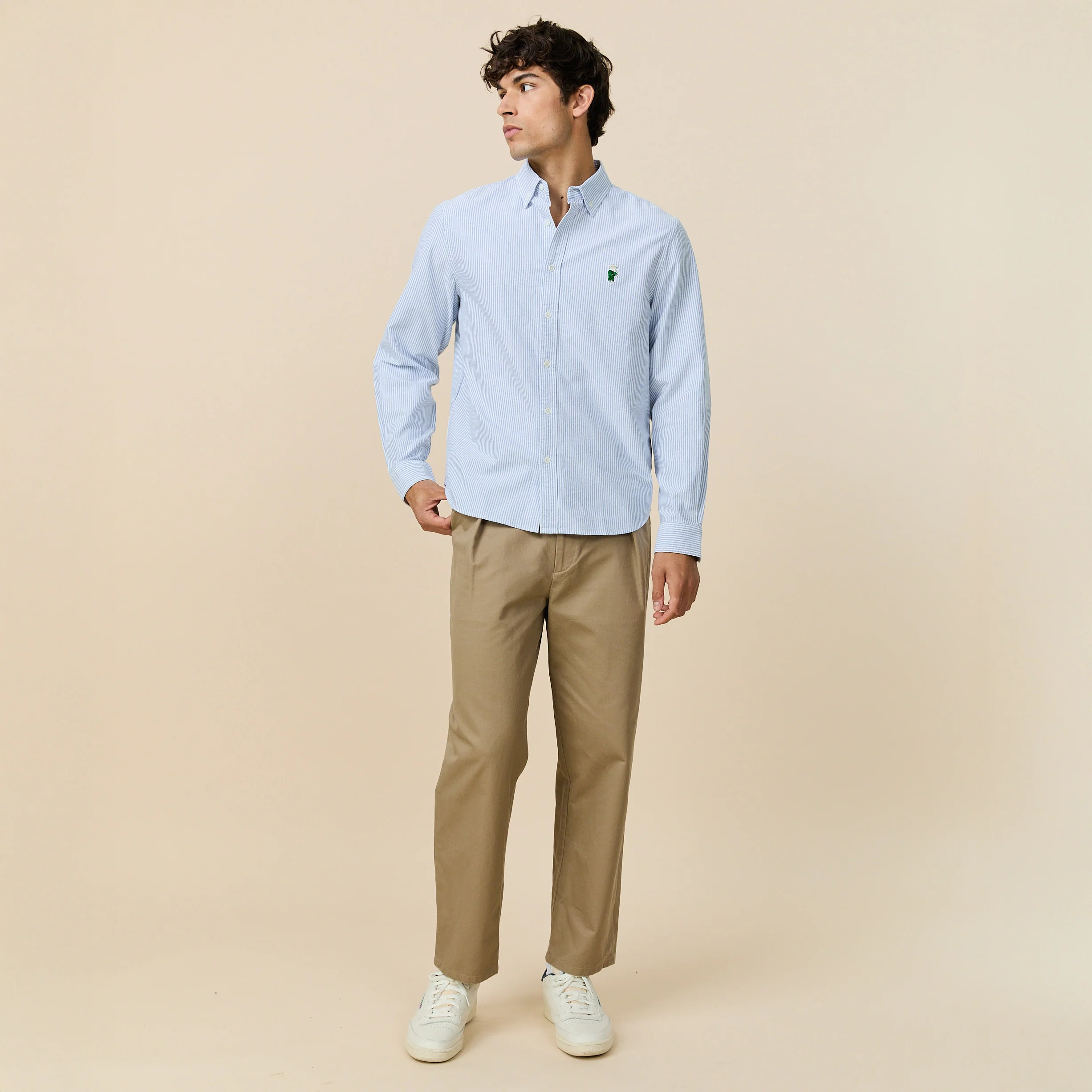 Men's Cotton Twill Pleated Relaxed Pant Khaki - Image 2