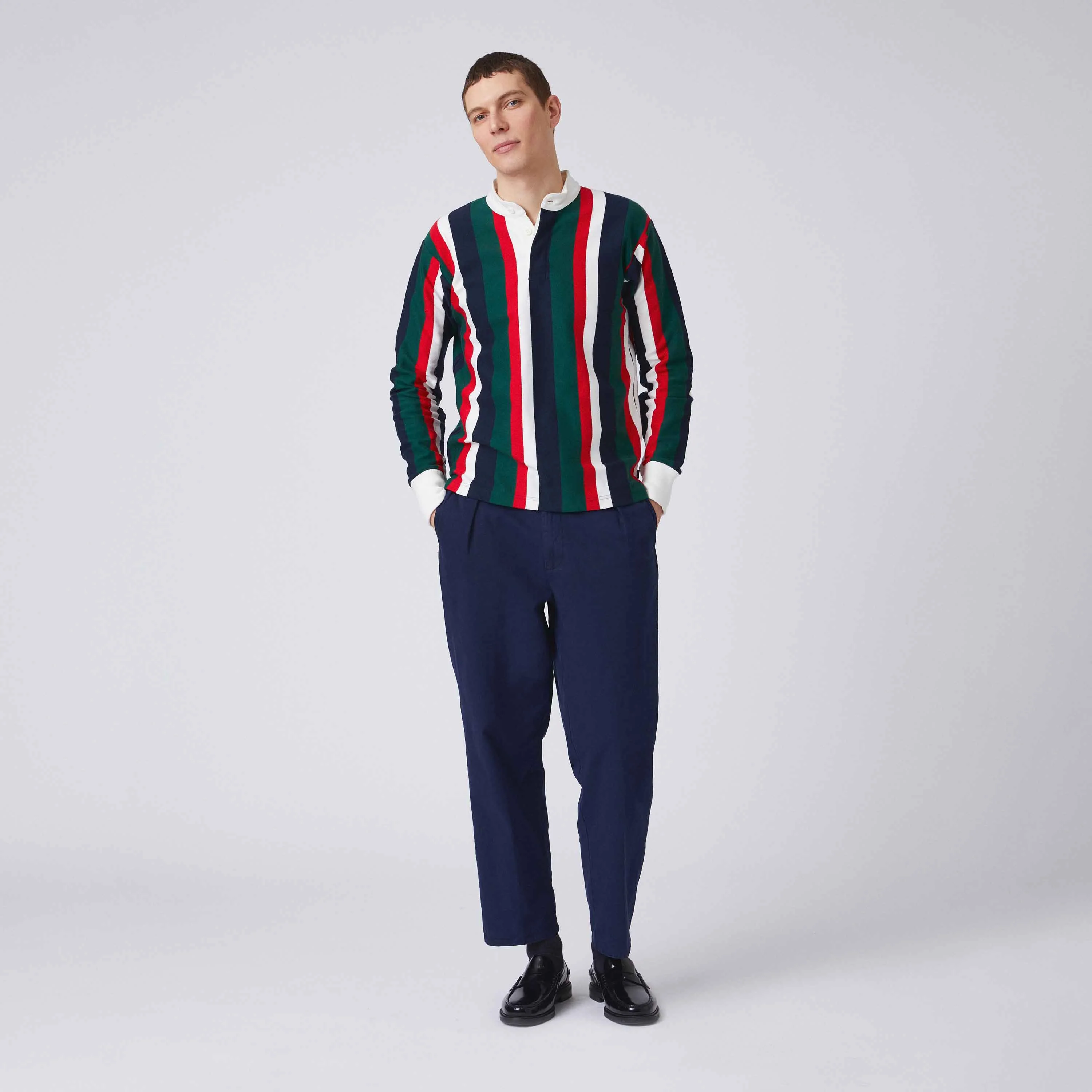 Men's Pleated Relaxed Trouser Navy '30 Inseam - Image 4