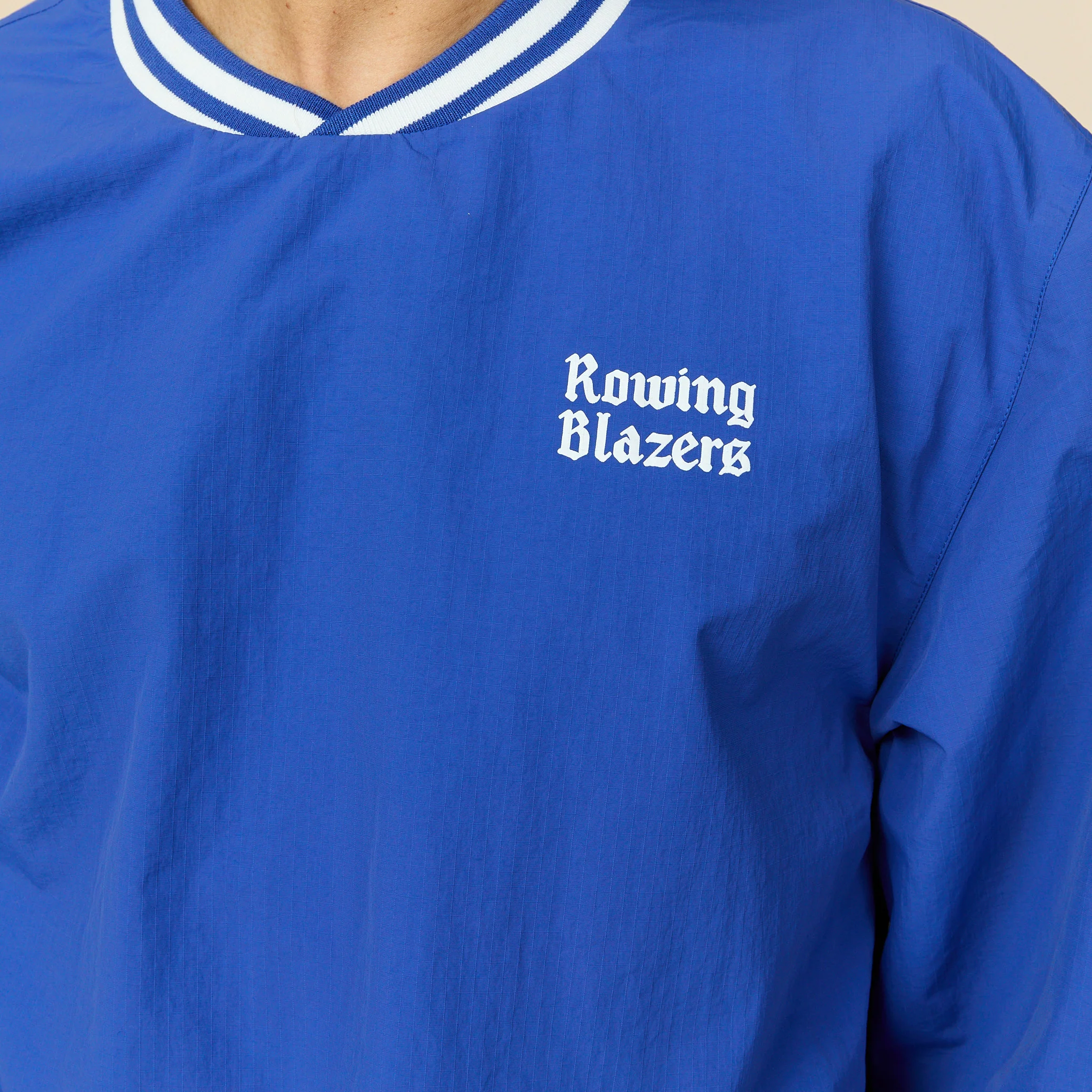 Men's Rip Stop Nylon Pullover Cobalt Blue - Image 4