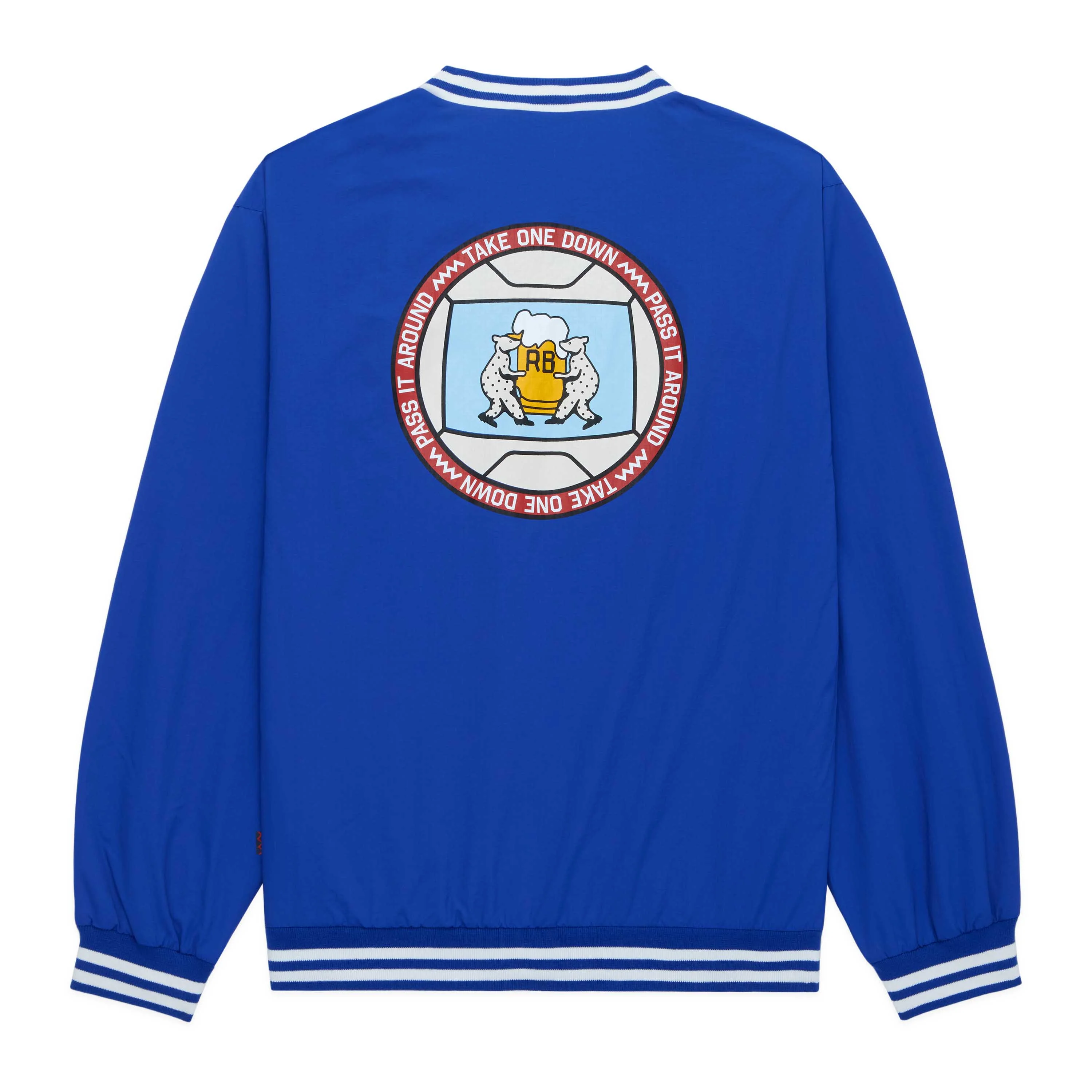 Men's Rip Stop Nylon Pullover Cobalt Blue - Image 6