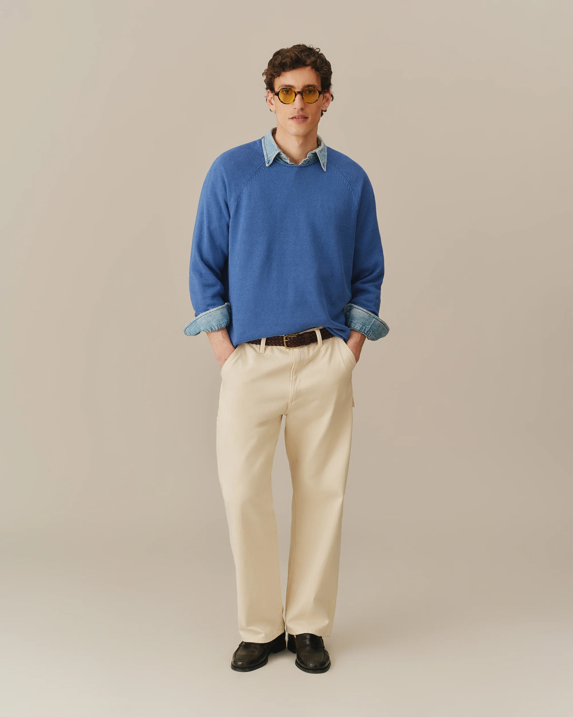 Roll Edge Sweater Blue - Image 2