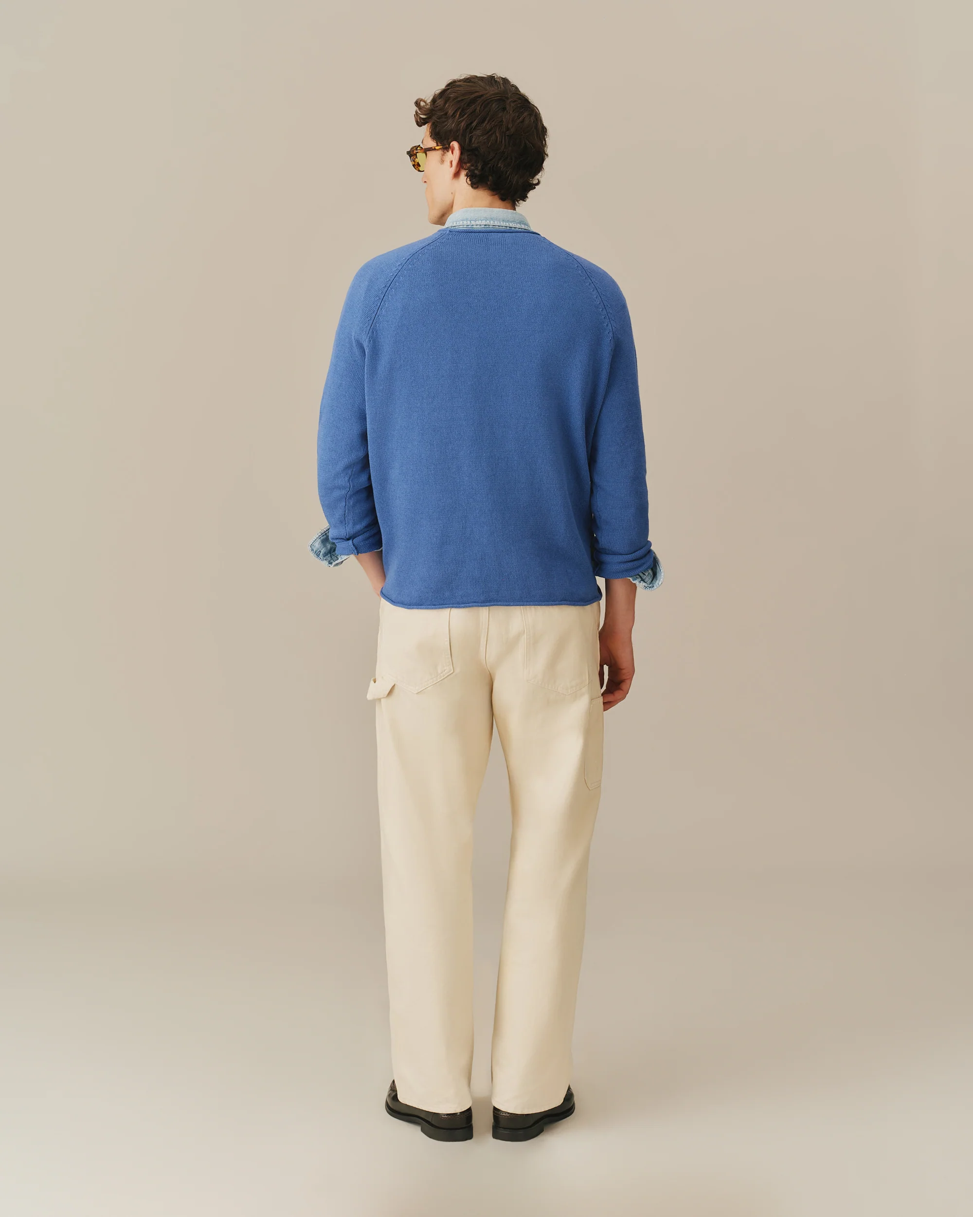 Roll Edge Sweater Blue - Image 4
