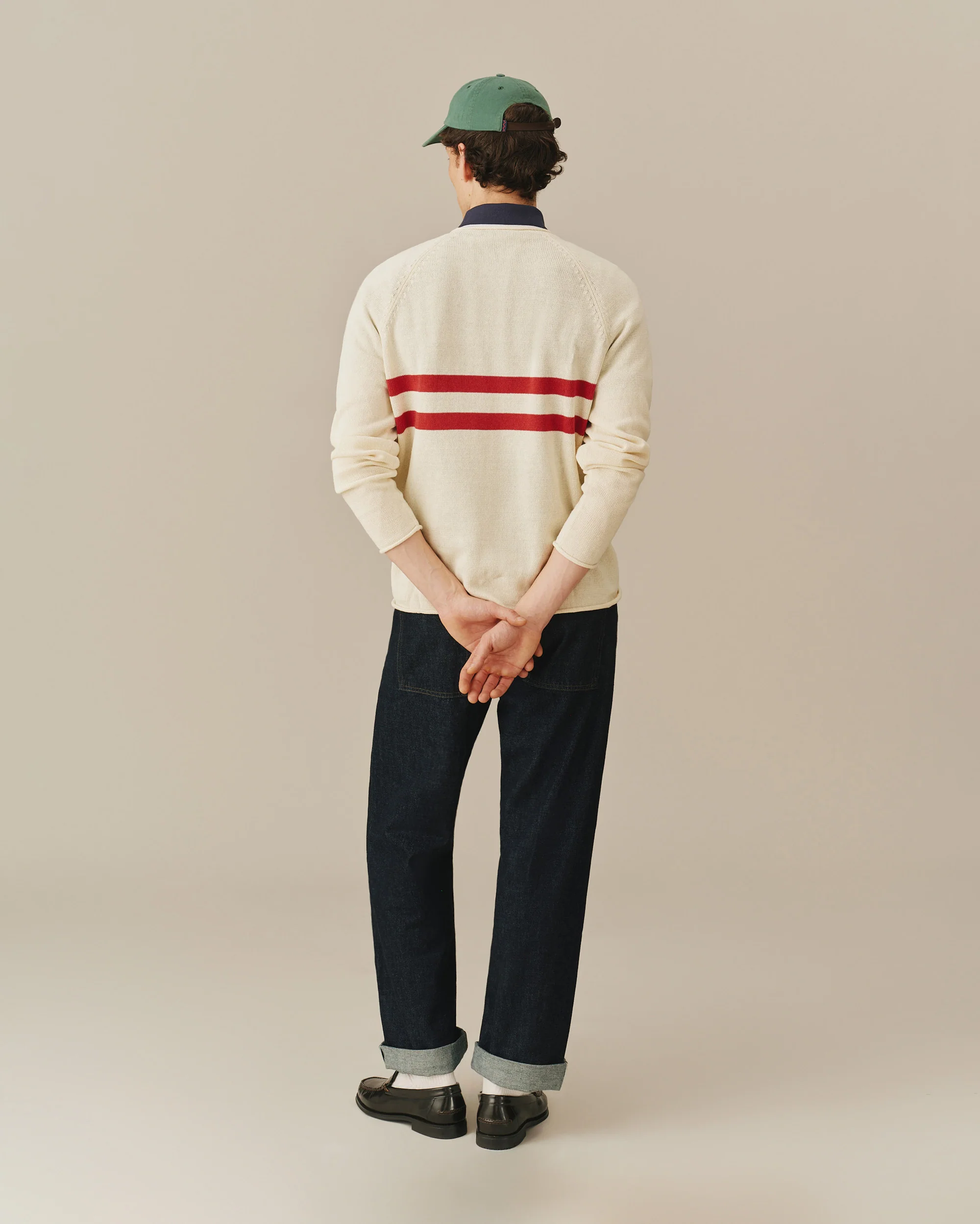 Roll Edge Oar Sweater Cream - Image 4