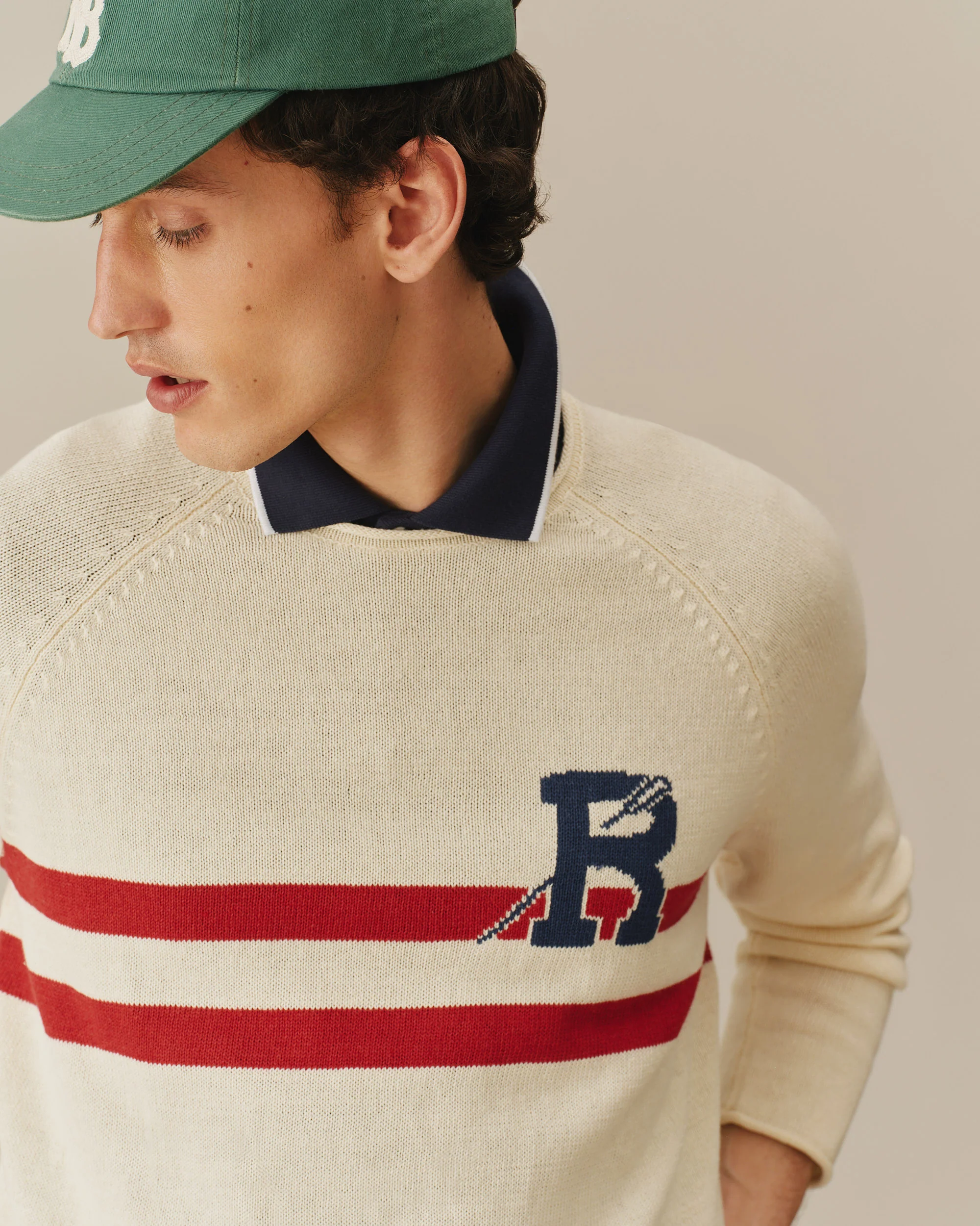 Roll Edge Oar Sweater Cream - Image 5