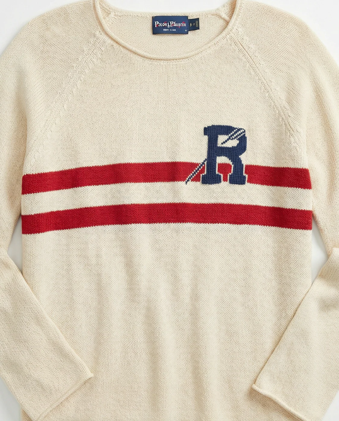 Roll Edge Oar Sweater Cream - Image 6