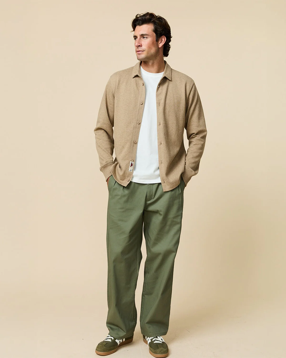 Rugby Overshirt Khaki - Image 3