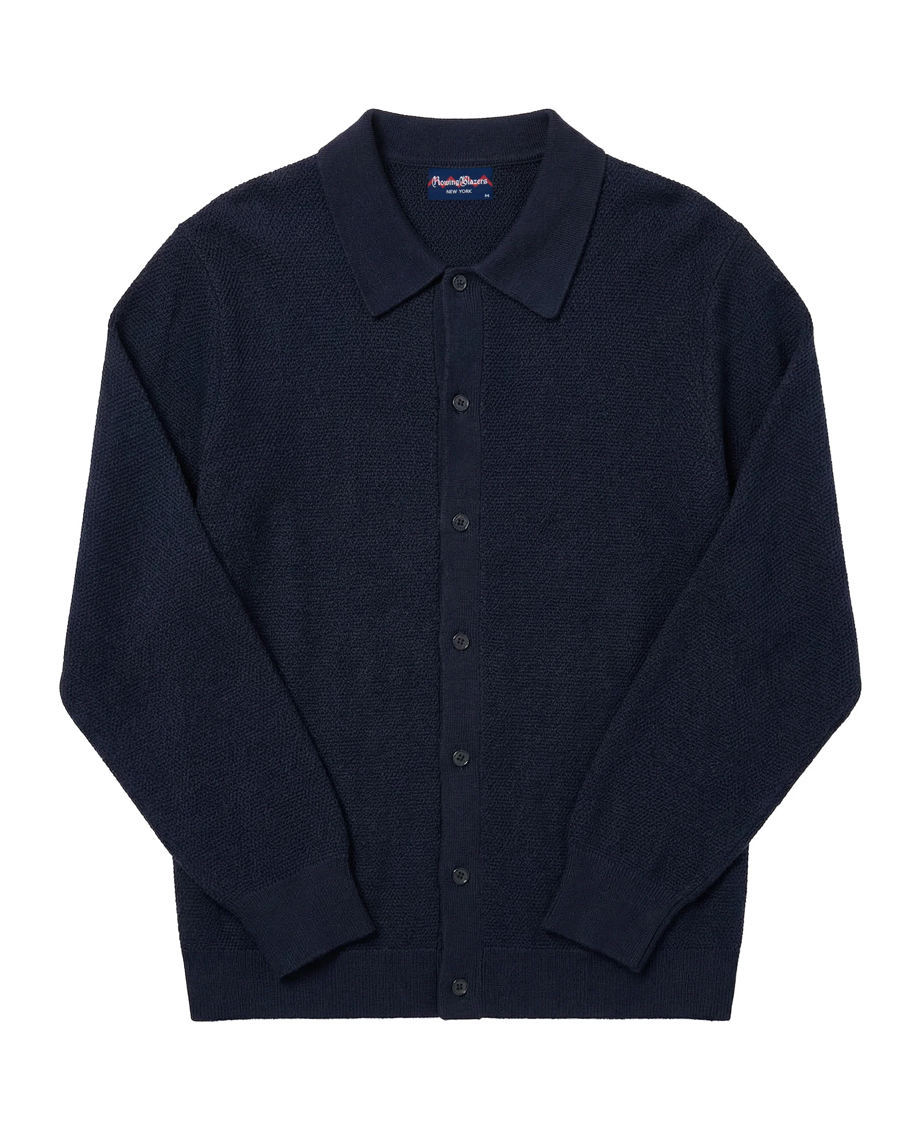 Seed Stitch Dress Shirt Sweater Navy - Image 5