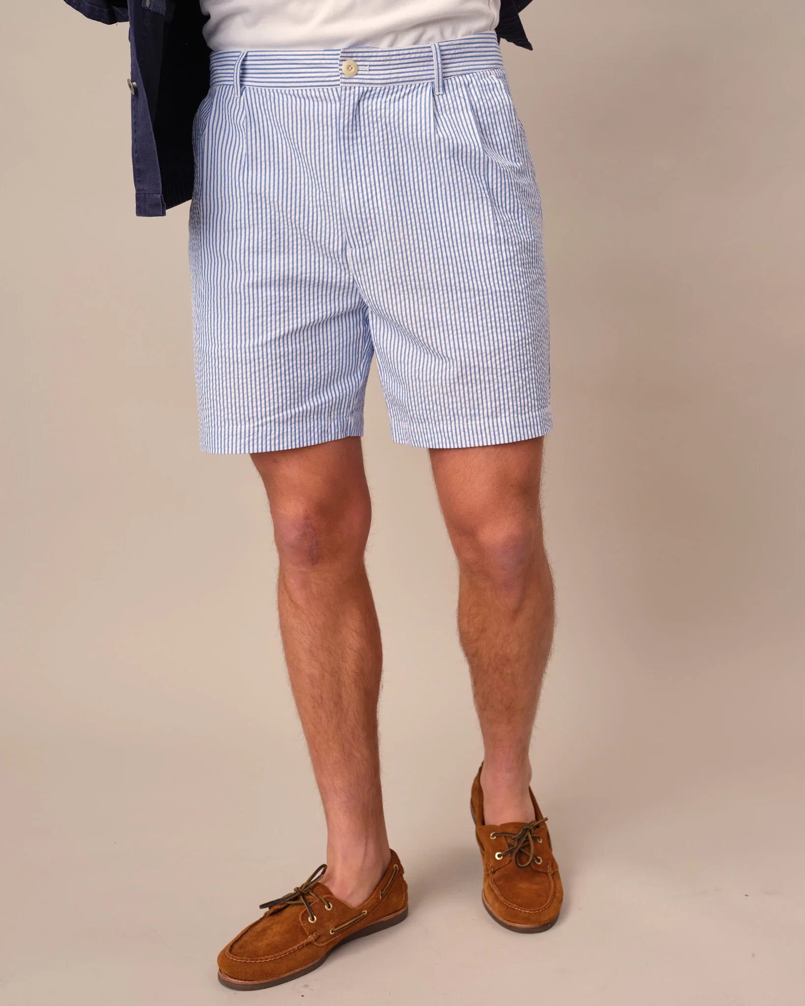 Men's Seersucker Stripe Short Blue - Image 3