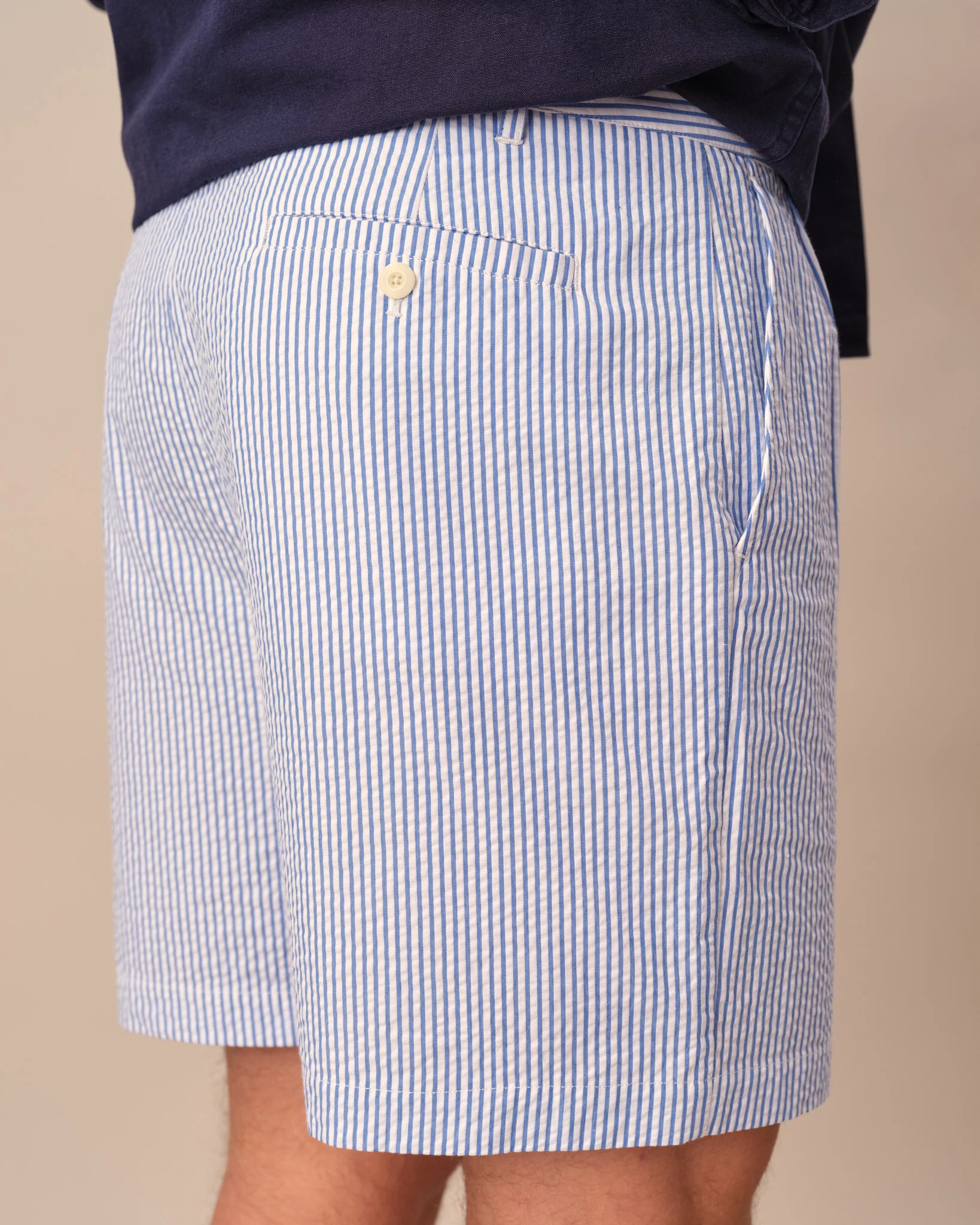 Men's Seersucker Stripe Short Blue - Image 4