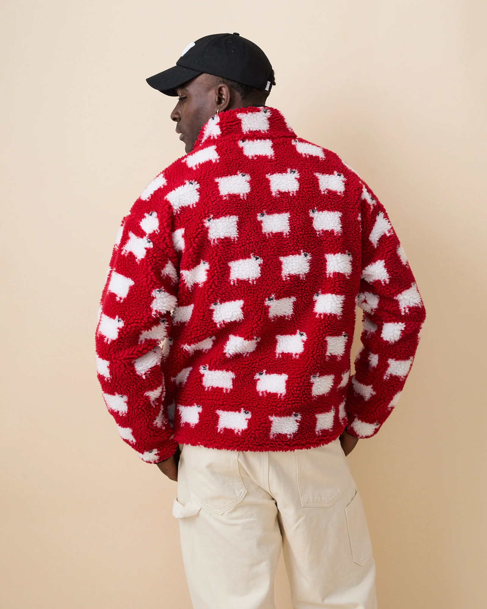 Warm & Wonderful Sheep Sherpa Jacket Diana Red - Image 11