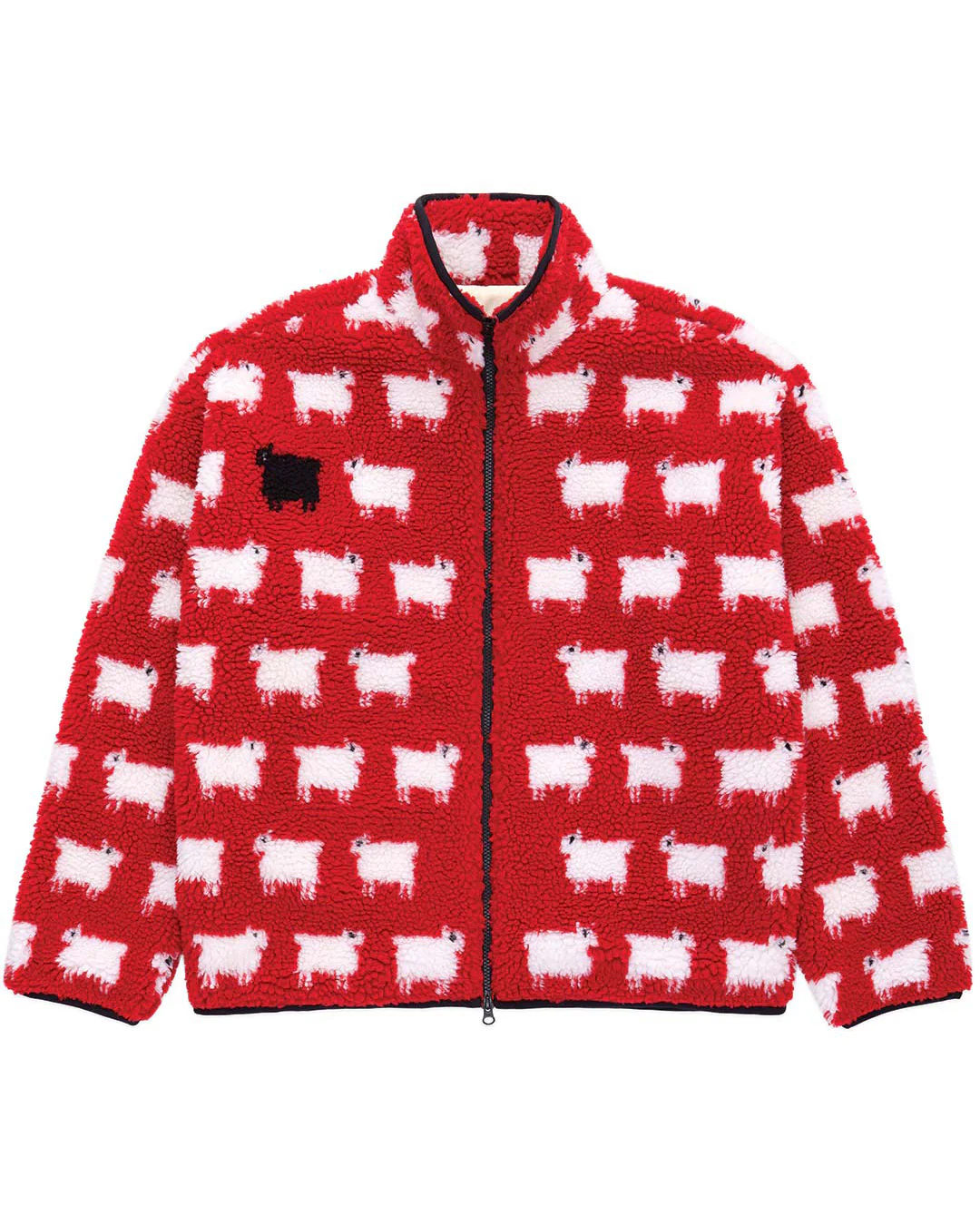 Warm & Wonderful Sheep Sherpa Jacket Diana Red - Image 6