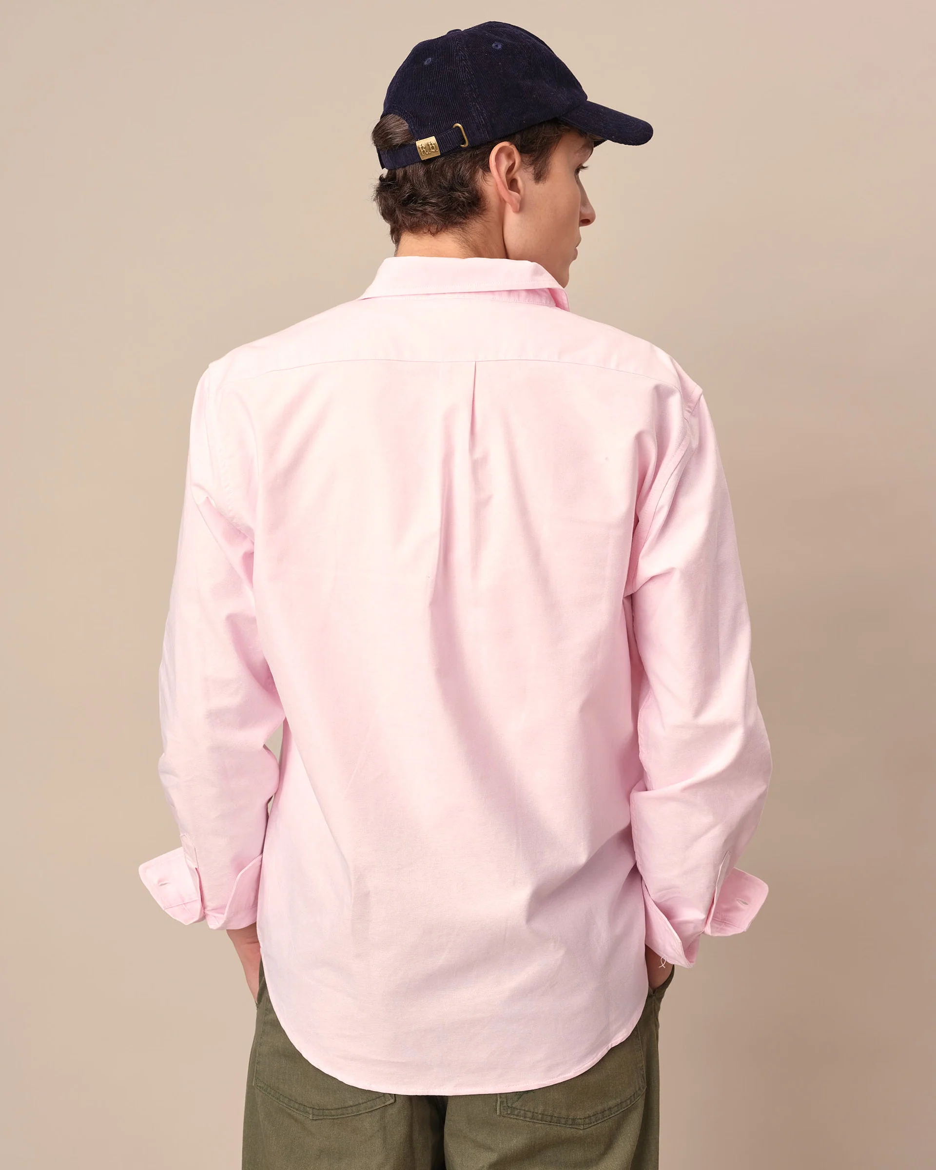 Men's Solid Oxford Shirt Pink - Image 4
