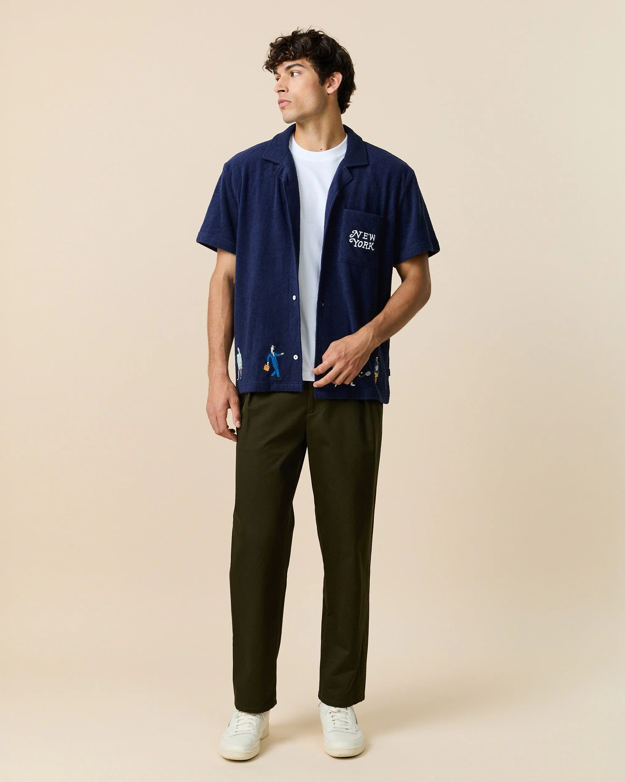 Men's Terry Safari Shirt Evening Blue - Image 3