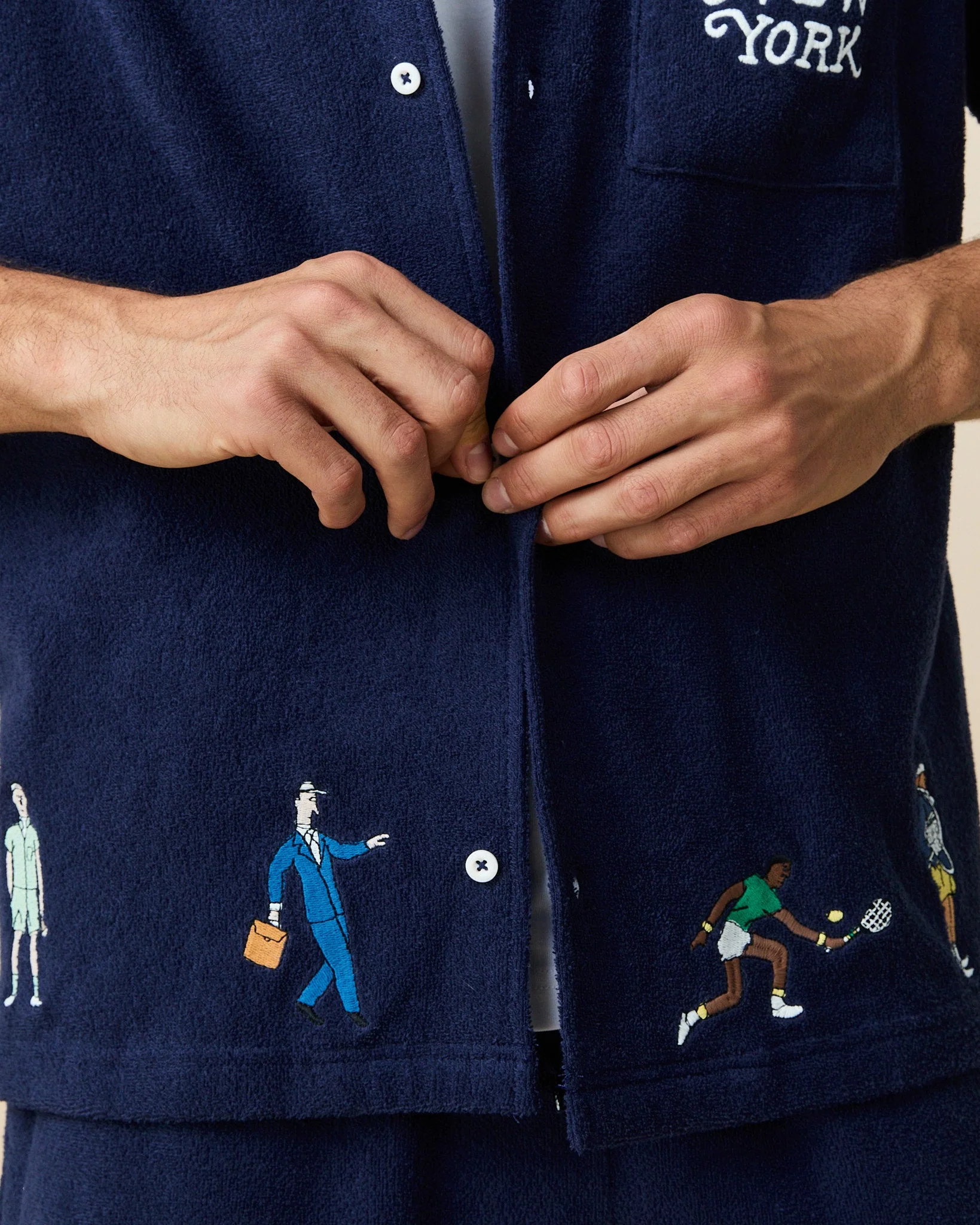 Men's Terry Safari Shirt Evening Blue - Image 6