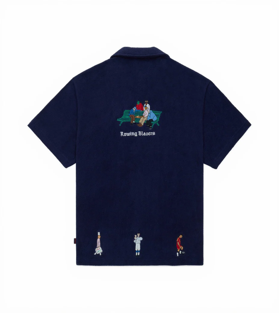 Men's Terry Safari Shirt Evening Blue - Image 9