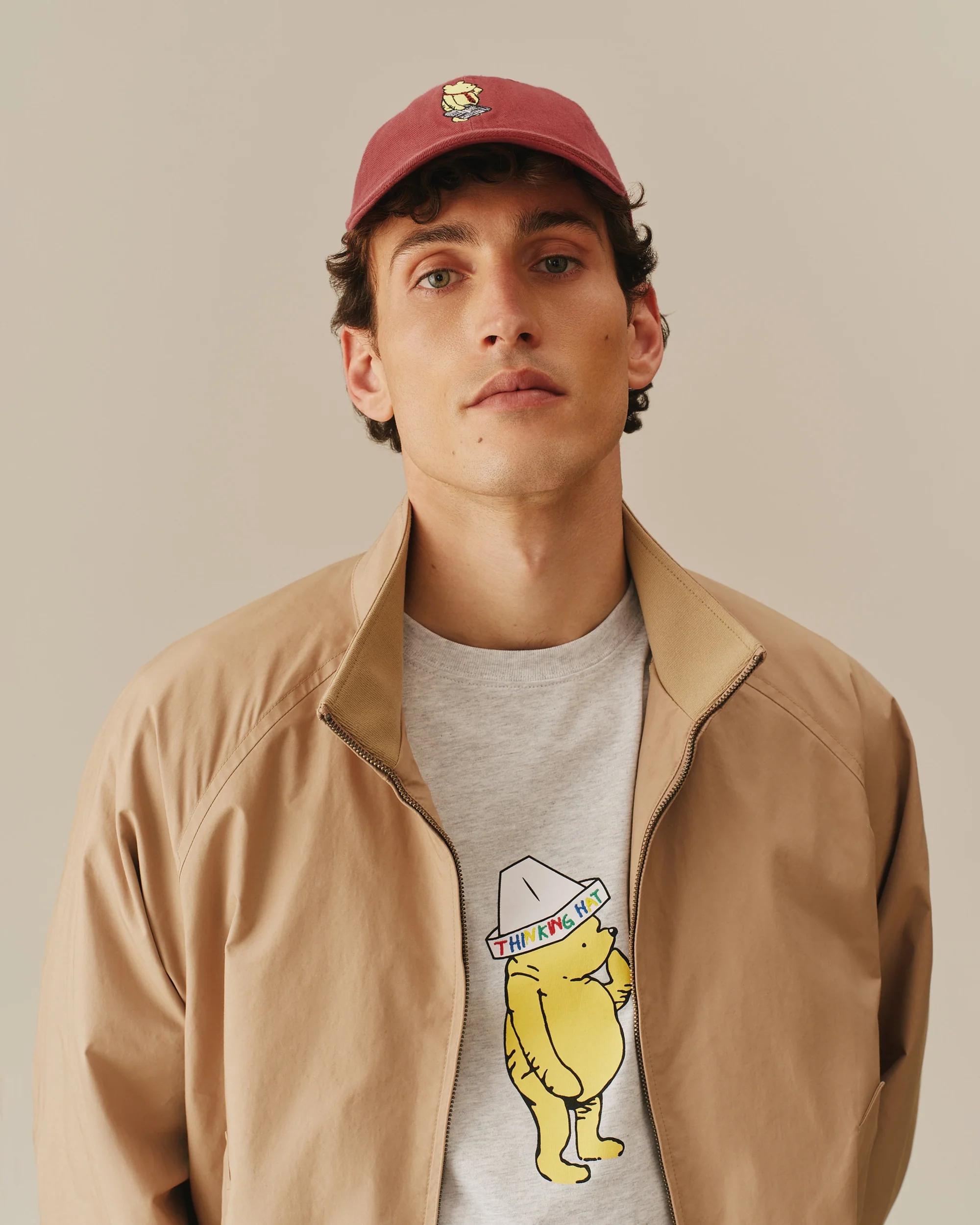 Men's Thinking Hat Winnie-the-Pooh Tee Light Heather Grey - Image 4