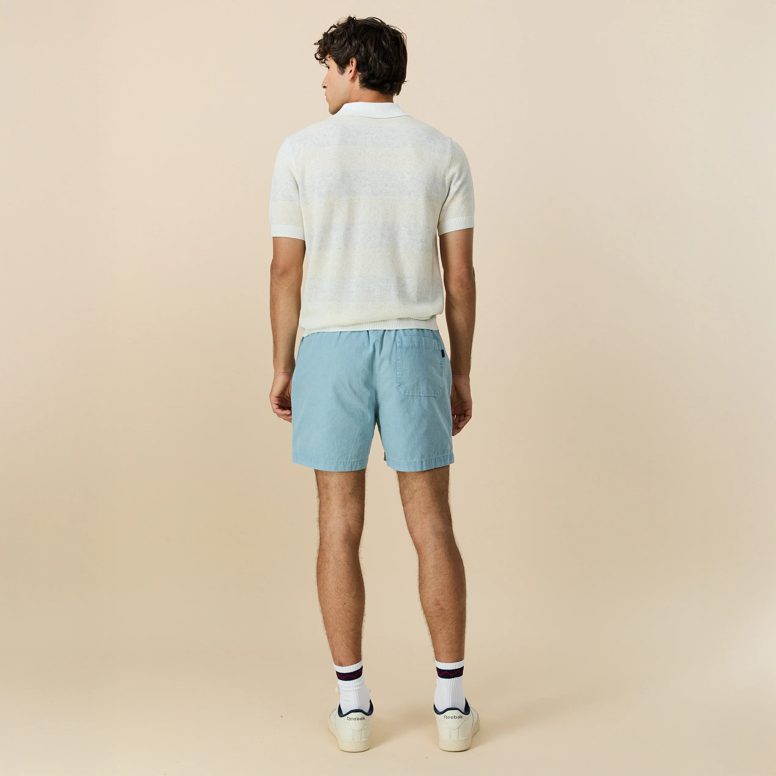 Men's Tonal Striped Polo White - Image 7