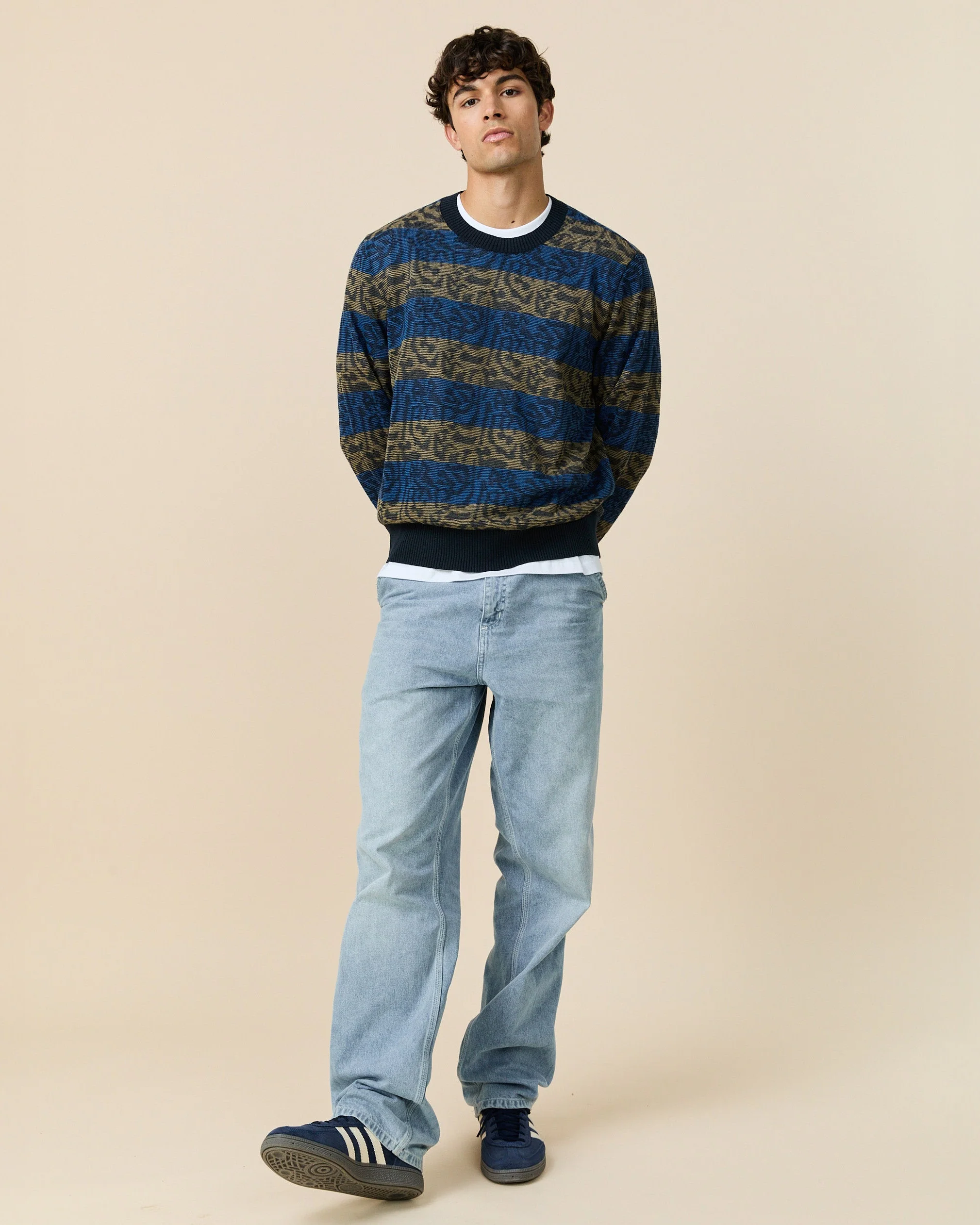 Tonal Striped Sweater Blue Black Tonal Stripe - Image 2