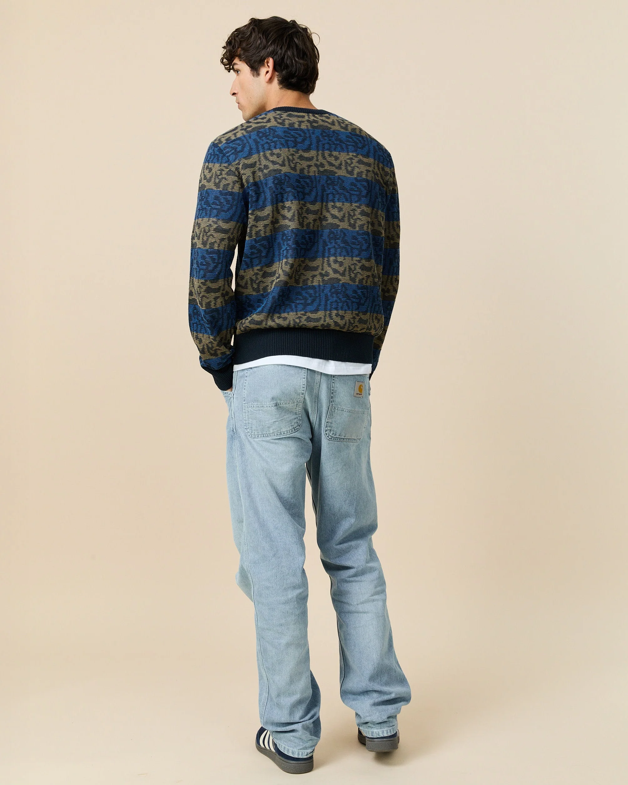 Tonal Striped Sweater Blue Black Tonal Stripe - Image 4