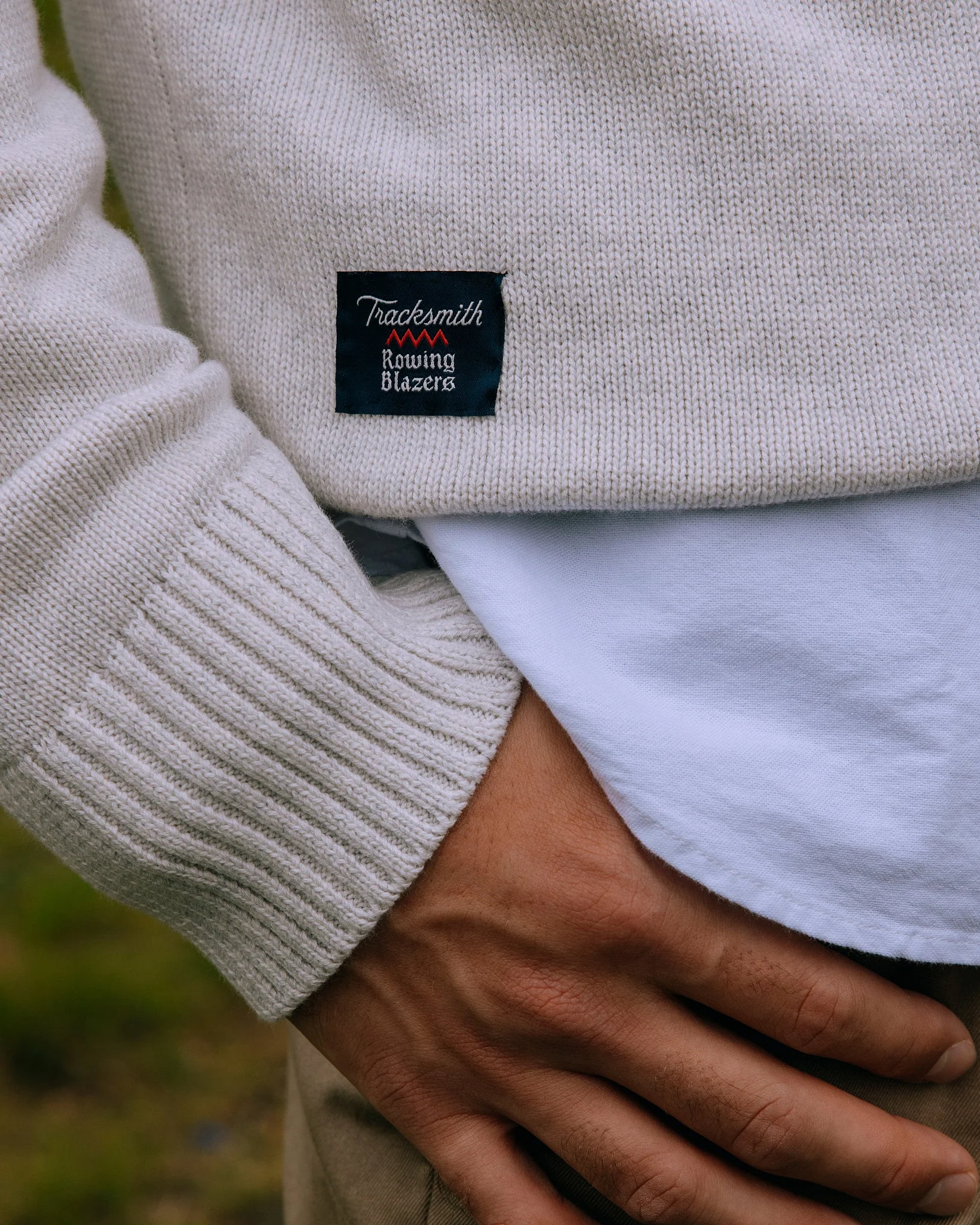 Tracksmith Cotton Jogger Sweater Heather Natural - Image 4