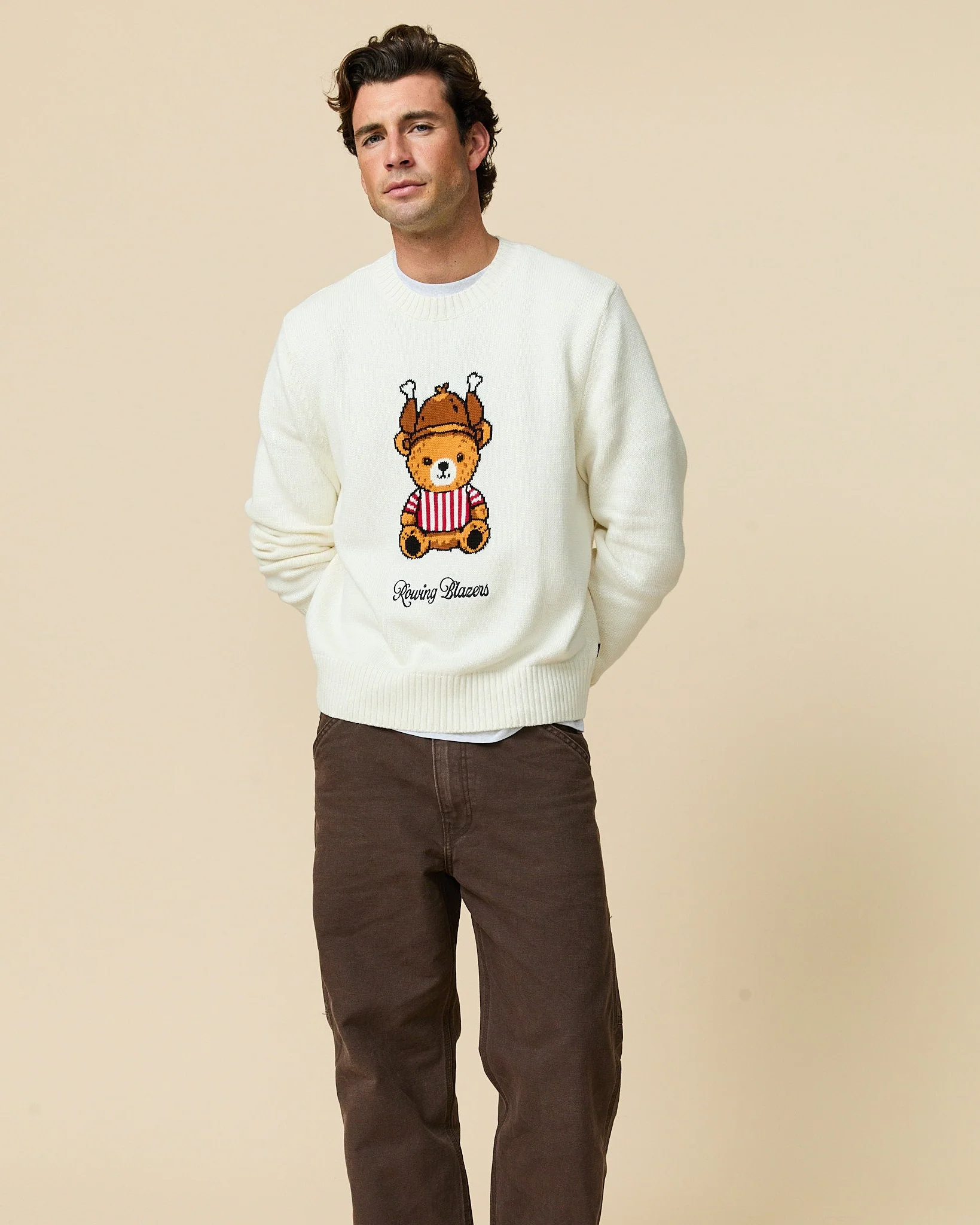 Turkey Bear Cashmere Sweater Cream - Image 3