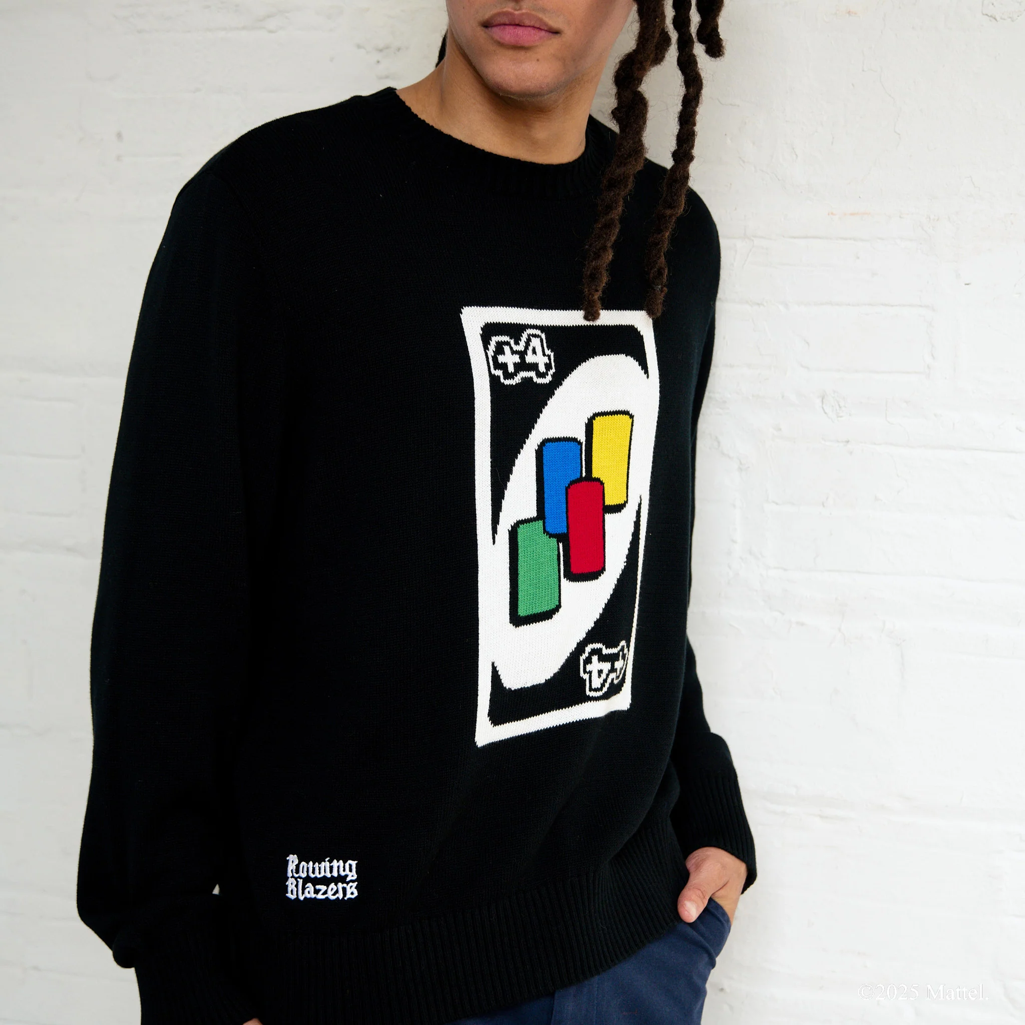 Men's UNO™ Draw Four Cotton Sweater Black - Image 2