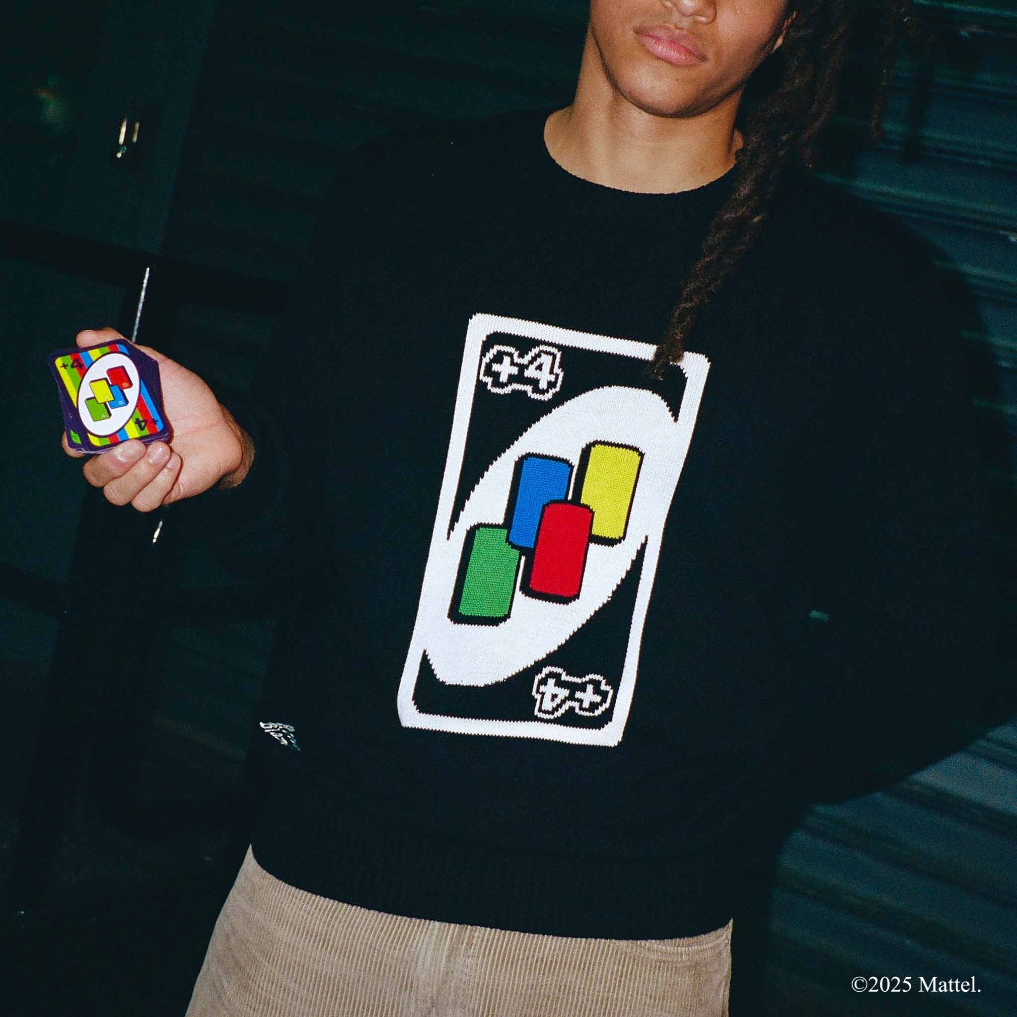 Men's UNO™ Draw Four Cotton Sweater Black - Image 5