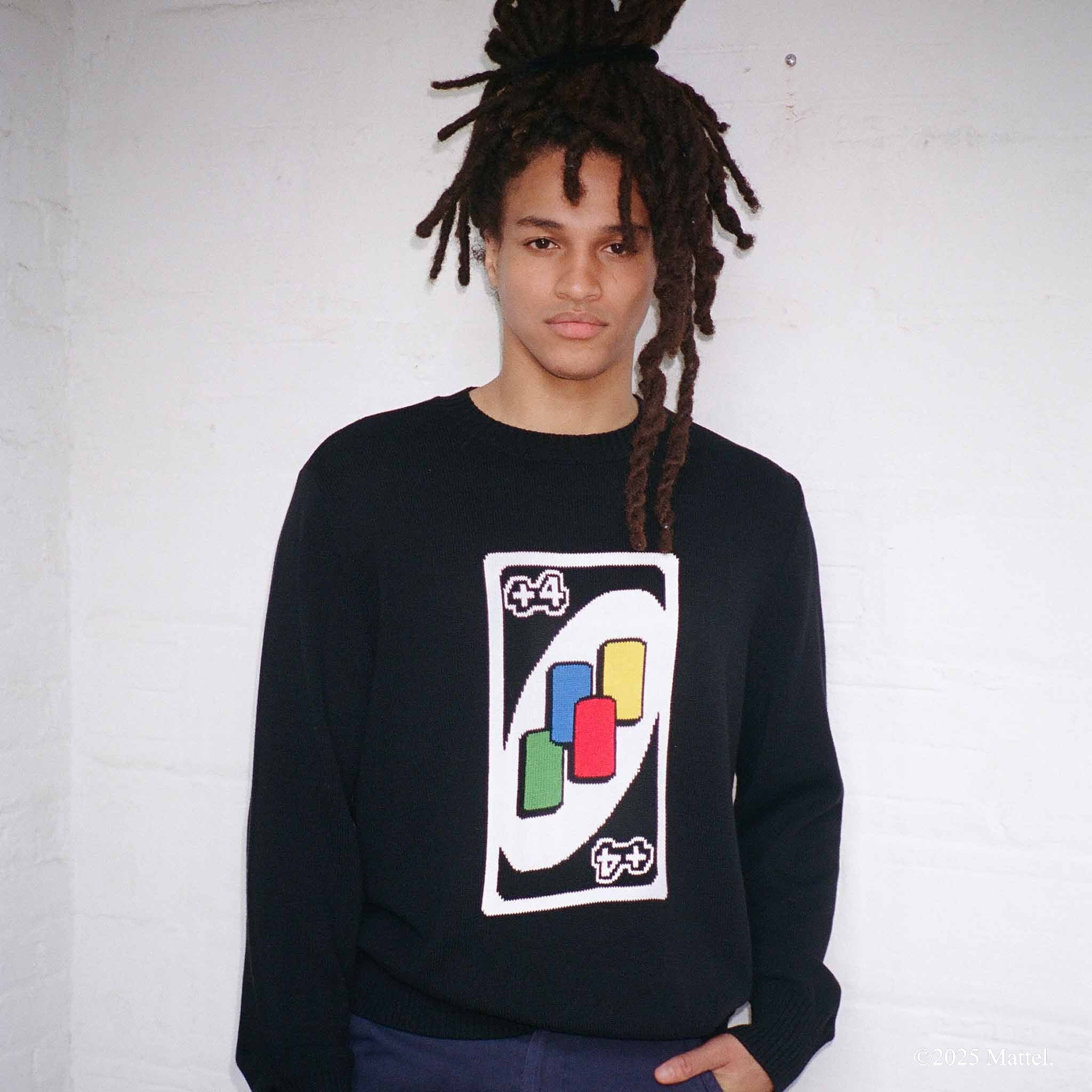 Men's UNO™ Draw Four Cotton Sweater Black - Image 6