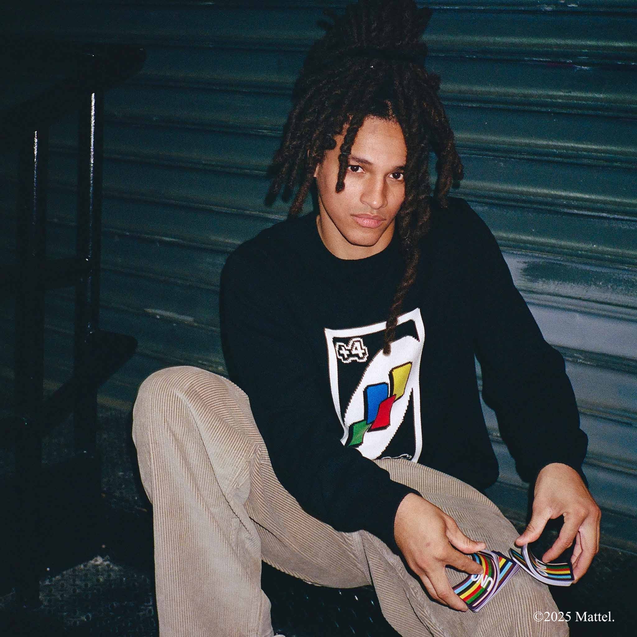 Men's UNO™ Draw Four Cotton Sweater Black - Image 7