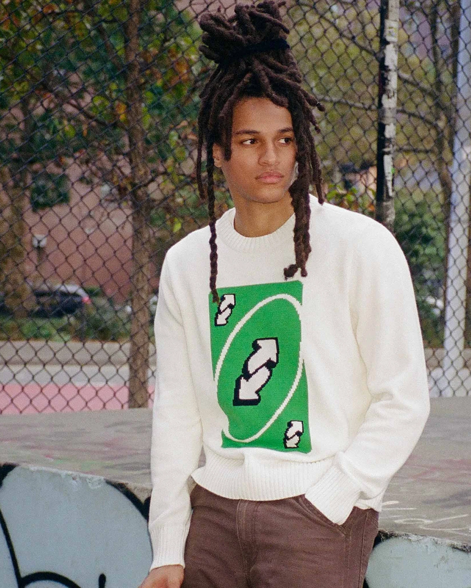Men's UNO™ Reverse Cotton Cashmere Sweater Cream - Image 6