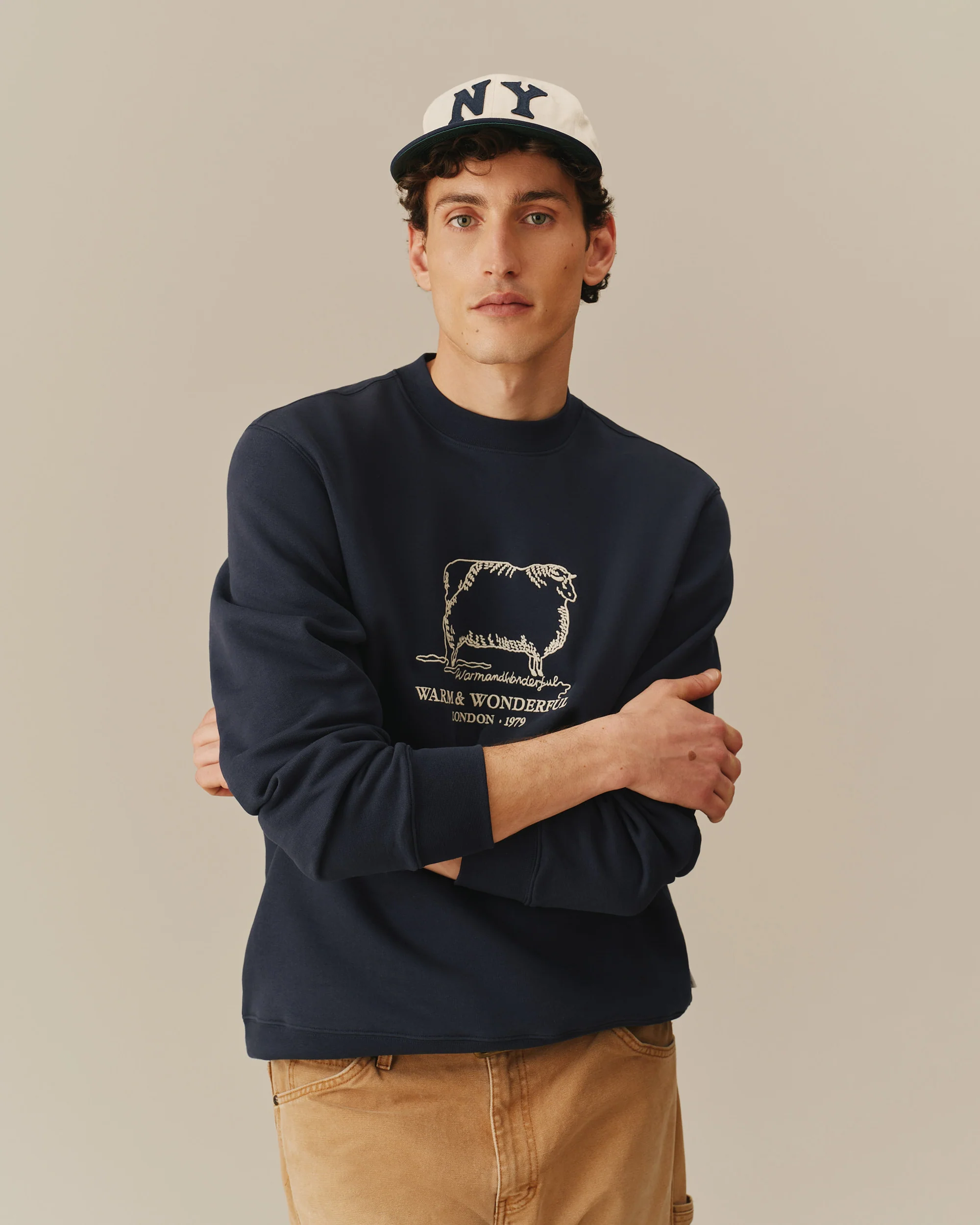Warm & Wonderful Sheep Crewneck Navy - Image 2