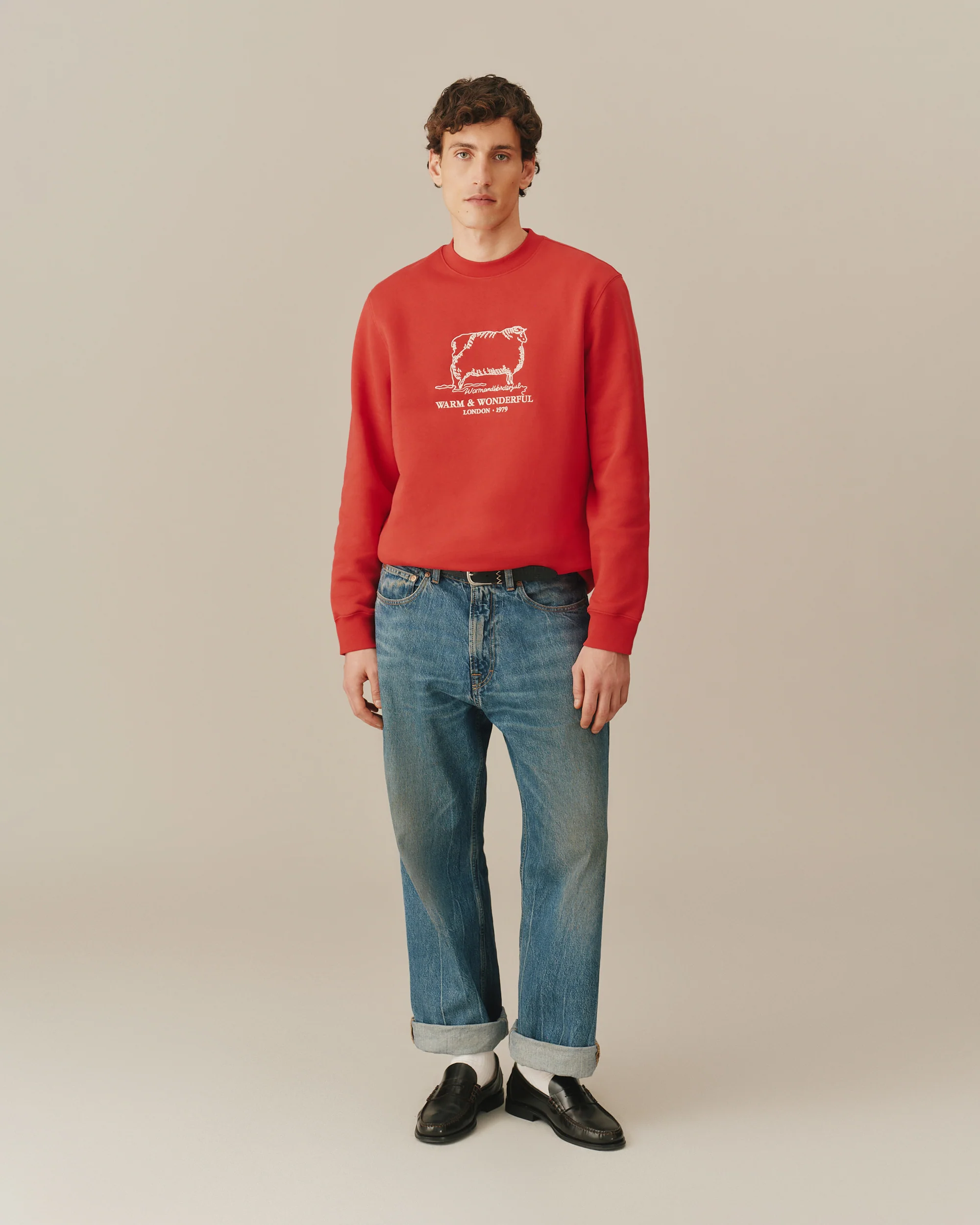 Warm & Wonderful Sheep Crewneck Red - Image 2