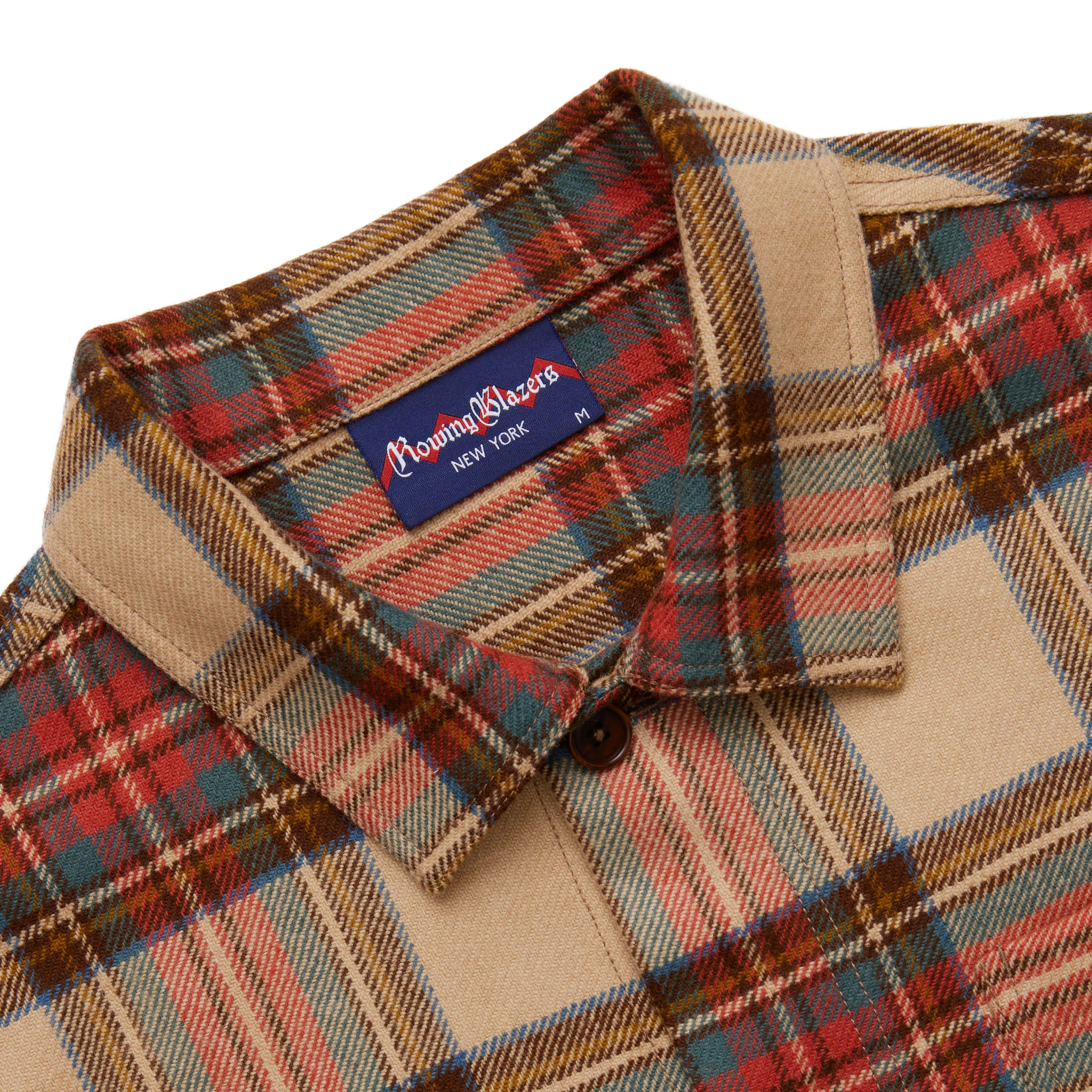 Men's Wool Stewart Tartan Chore Jacket Neutral Plaid - Image 3