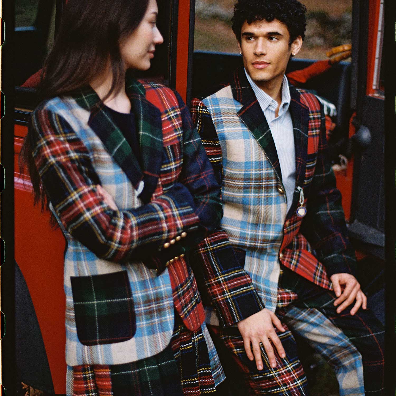 Men's Wool Tartan Relaxed Pleated Pant Cocktail Holiday - Image 7