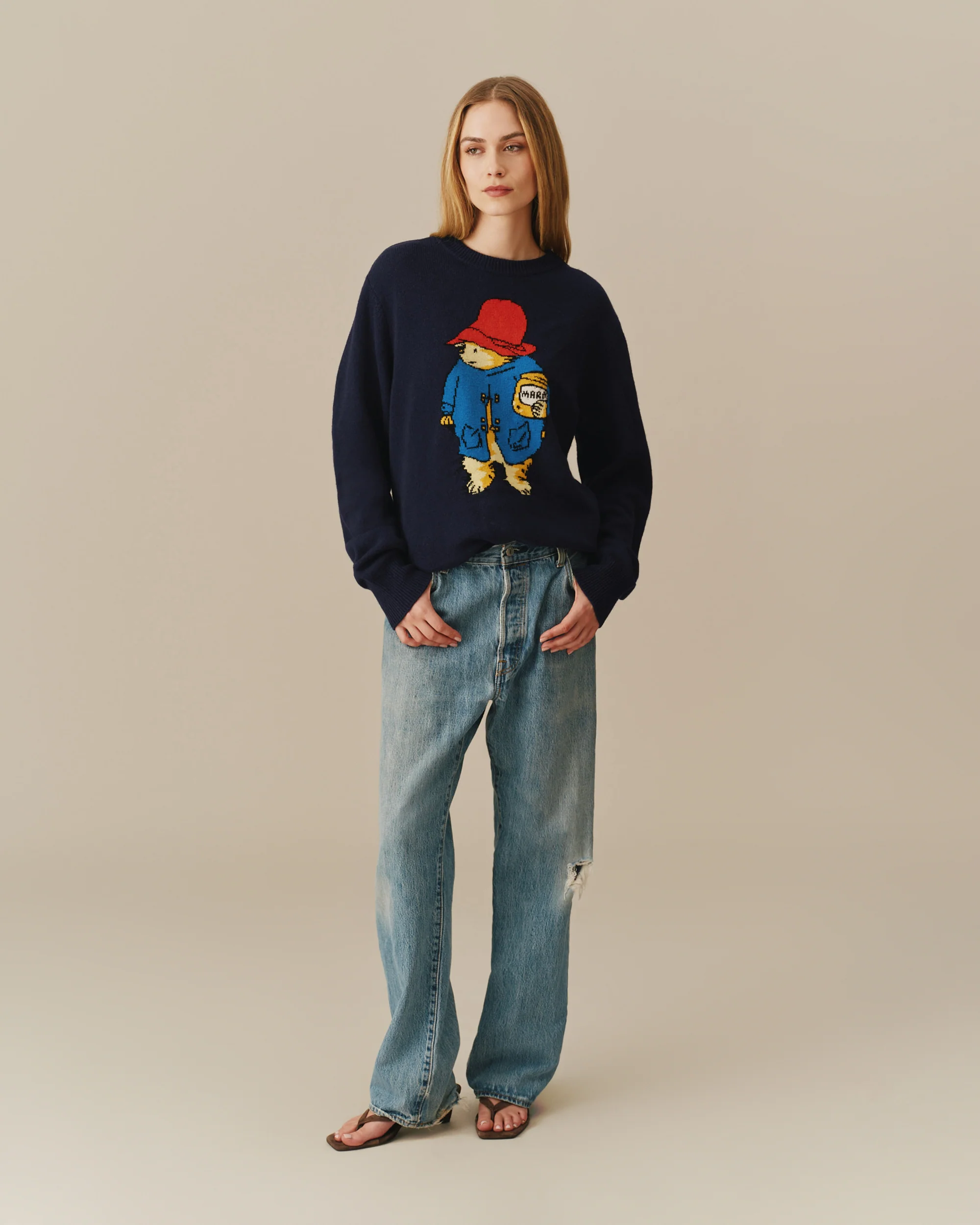 Paddington Bear Cashmere Sweater Navy - Image 5