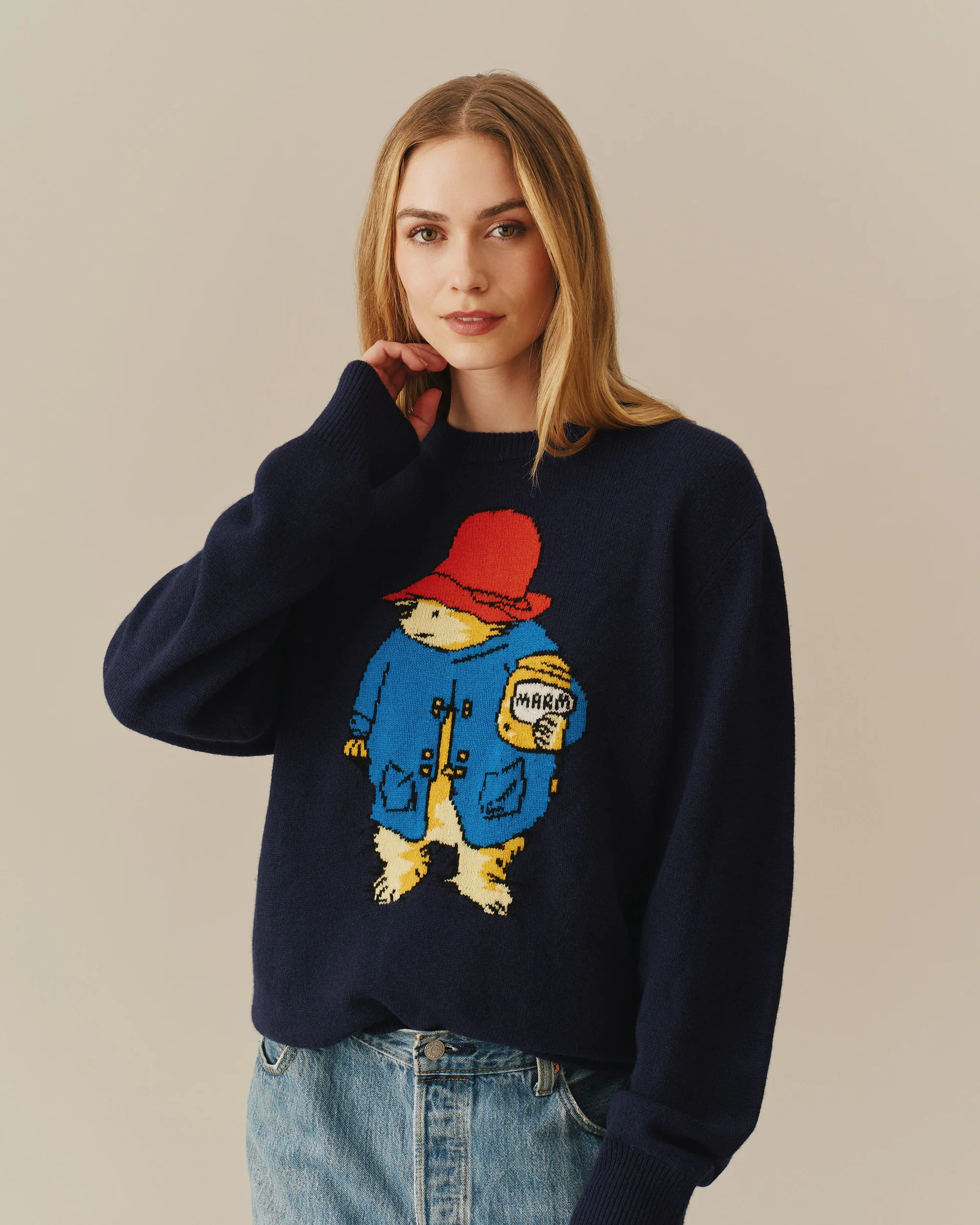Paddington Bear Cashmere Sweater Navy - Image 6