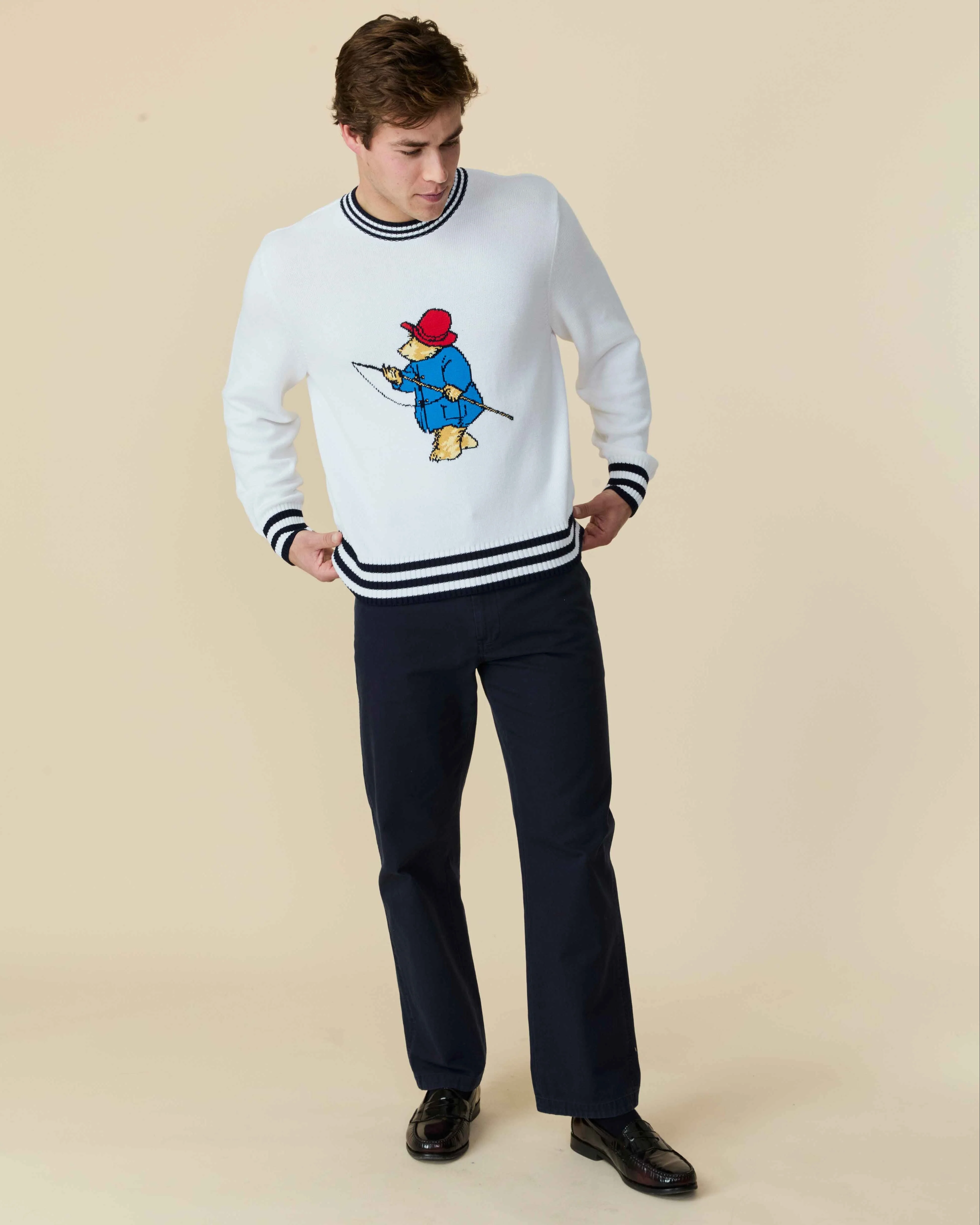 Paddington Fishing Cotton Sweater White - Image 3