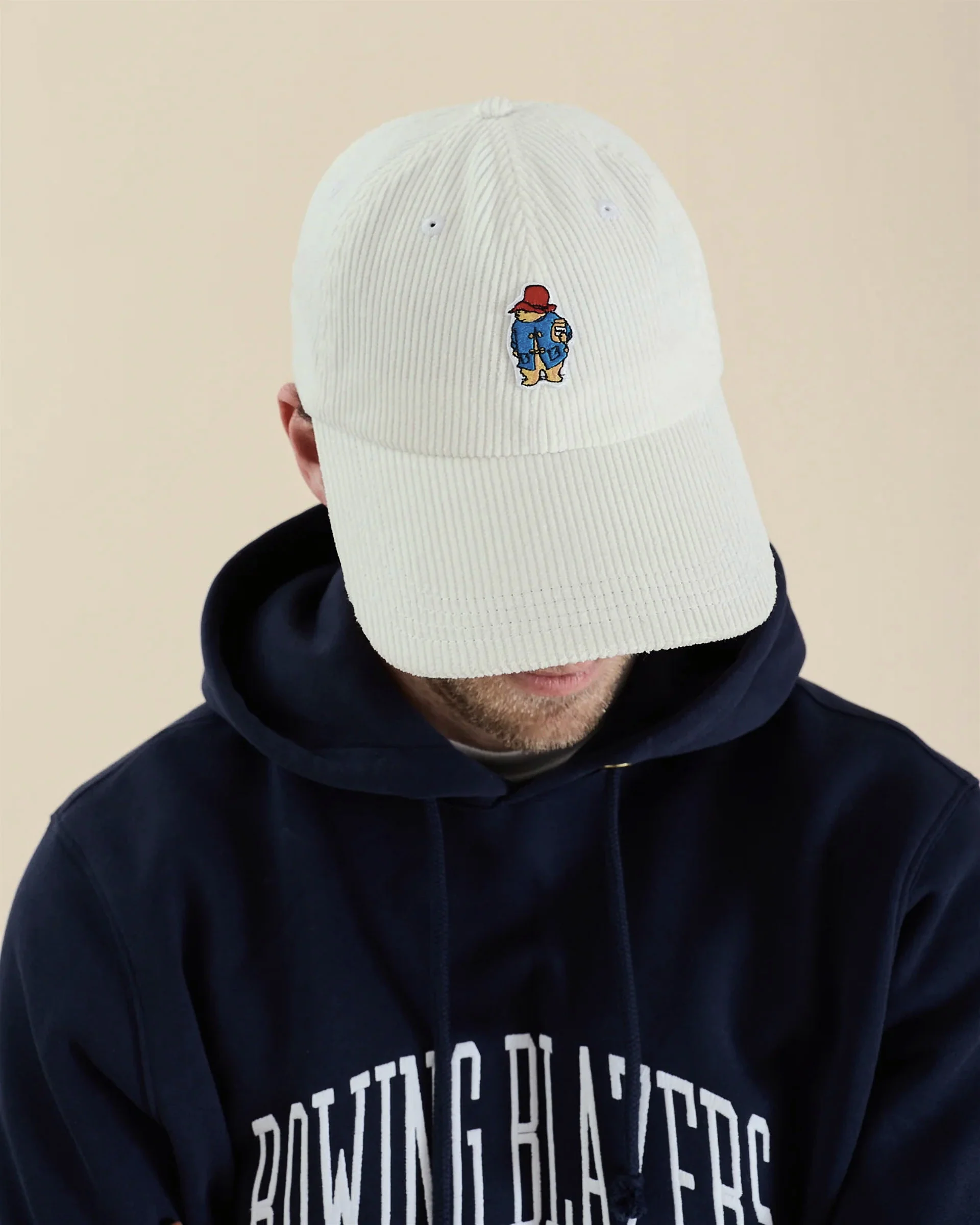 Paddington Corduroy Baseball Cap White